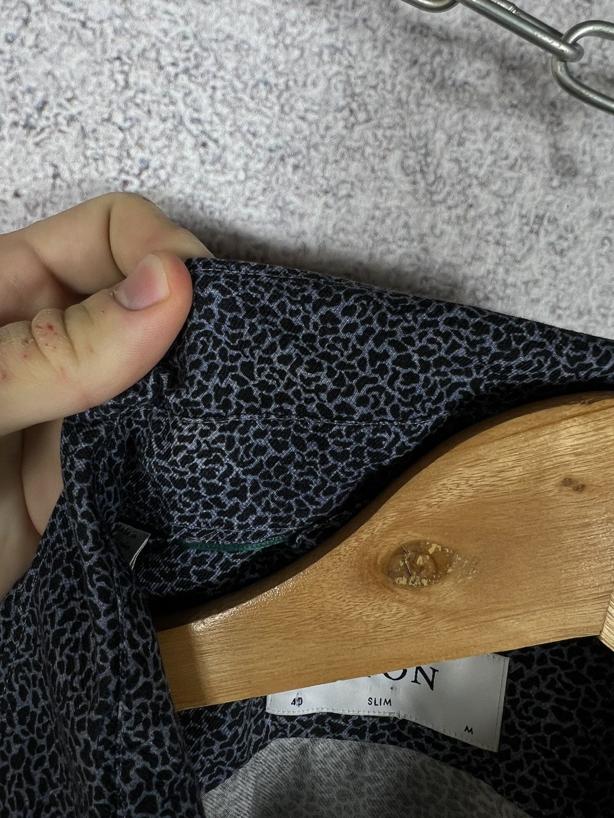 Eton Eton Tiger Print Pattern Slim Dress Shirt Size US M / EU 48-50 / 2 - 6 Thumbnail