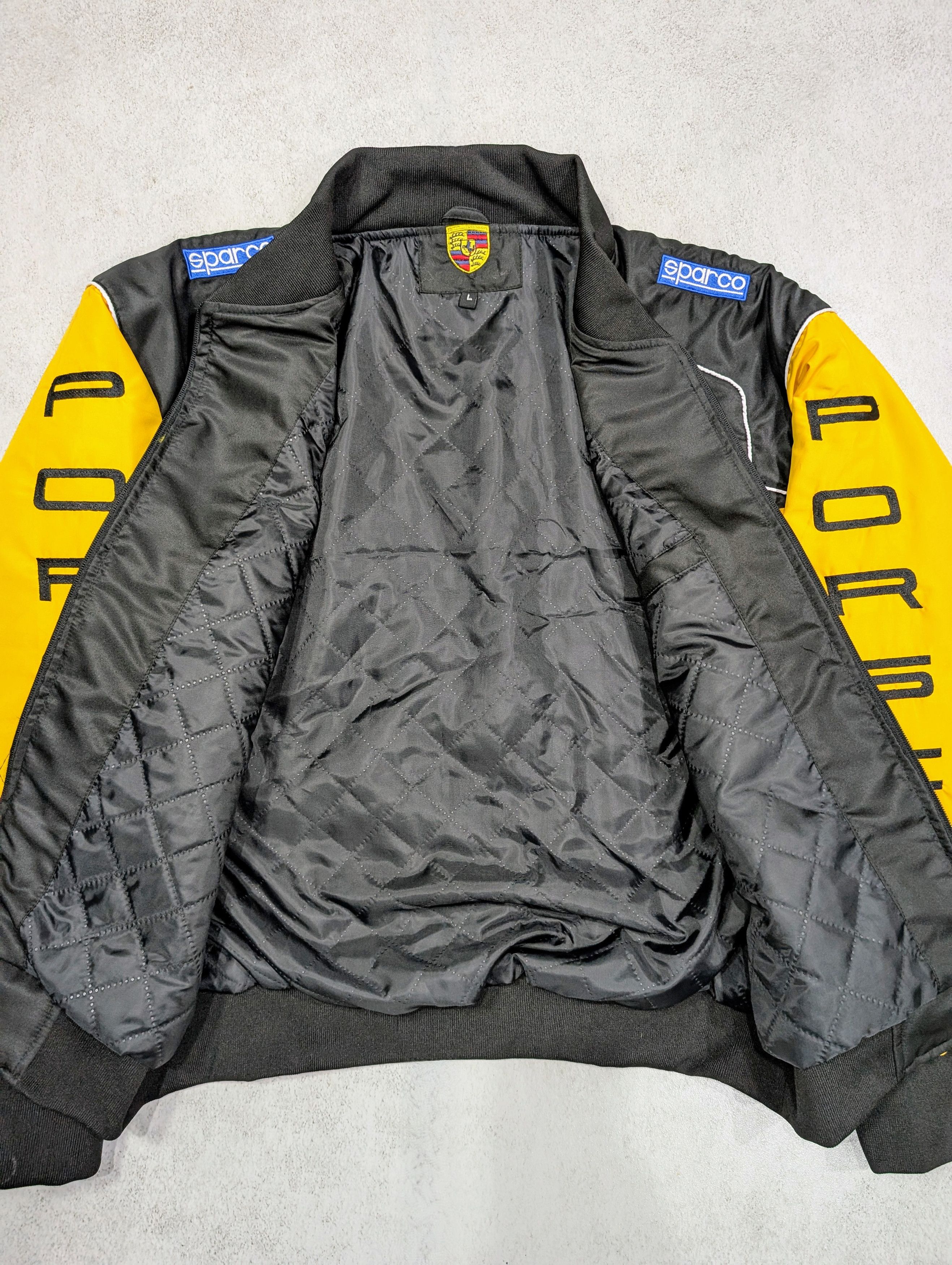 Porsche Design 💥 Men's Porsche Black & Yellow Racing Jacket -Iconic Design Size US XL / EU 56 / 4 - 8 Thumbnail