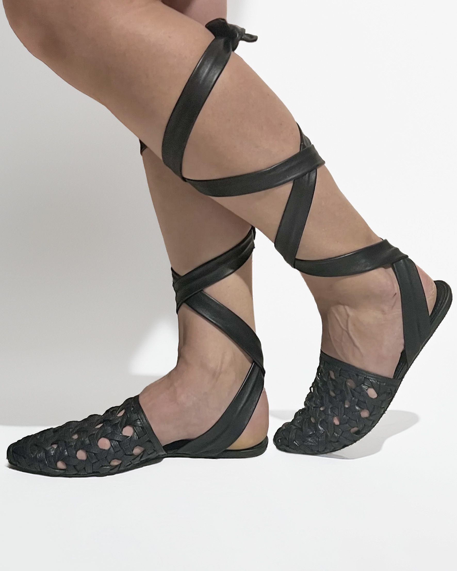 Tory Burch Ankle Ties Flat Basketweave Sandals Size US 8 / IT 38 - 1 Thumbnail