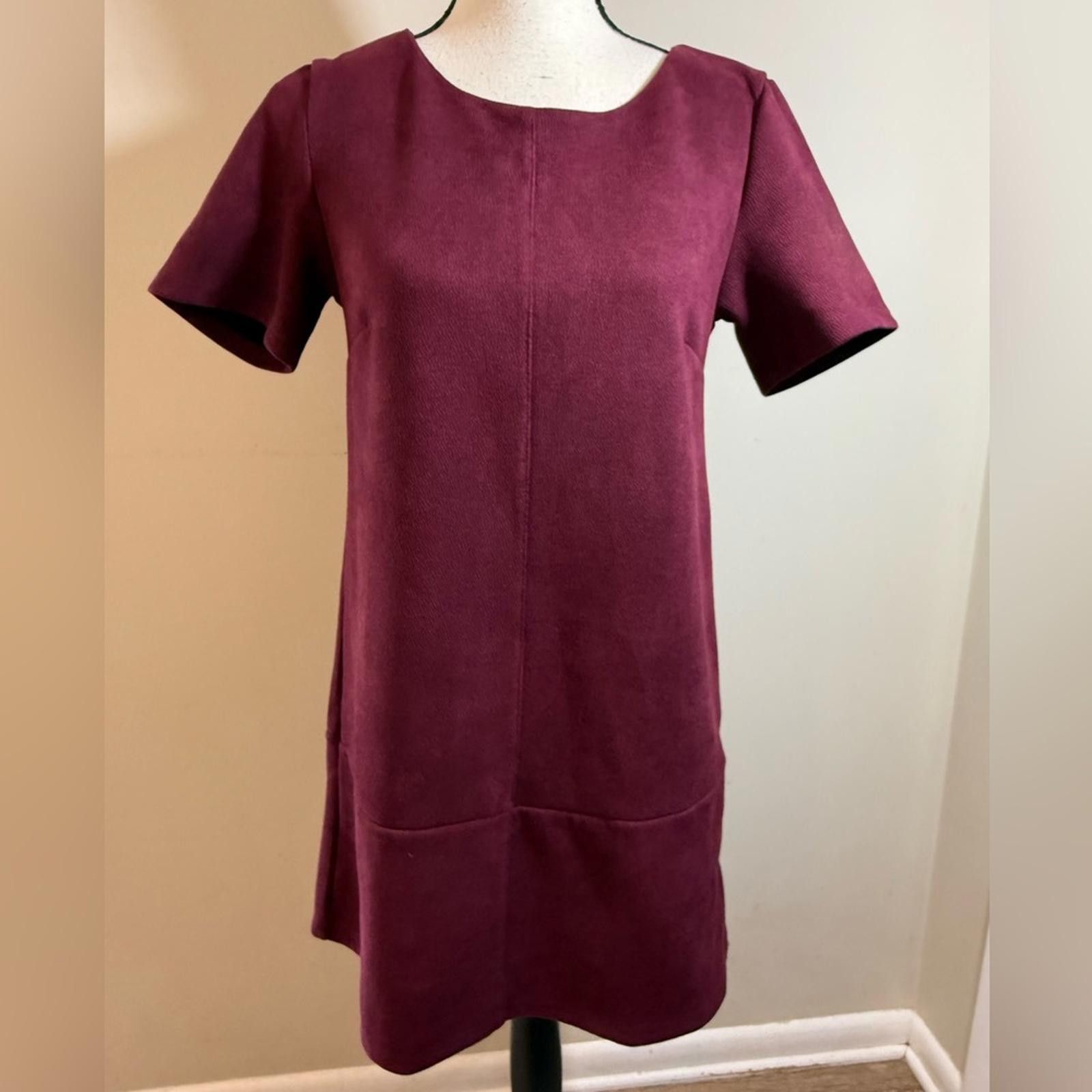 Other Bishop & Young burgundy textured midi shift dress SZ SM Size S / US 4 / IT 40 - 1 Thumbnail