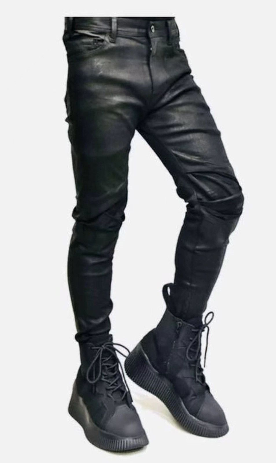 Julius Julius 7 brushed adhesive coated waxed jeans 2412-Nextarrow Size US 31 - 8 Thumbnail