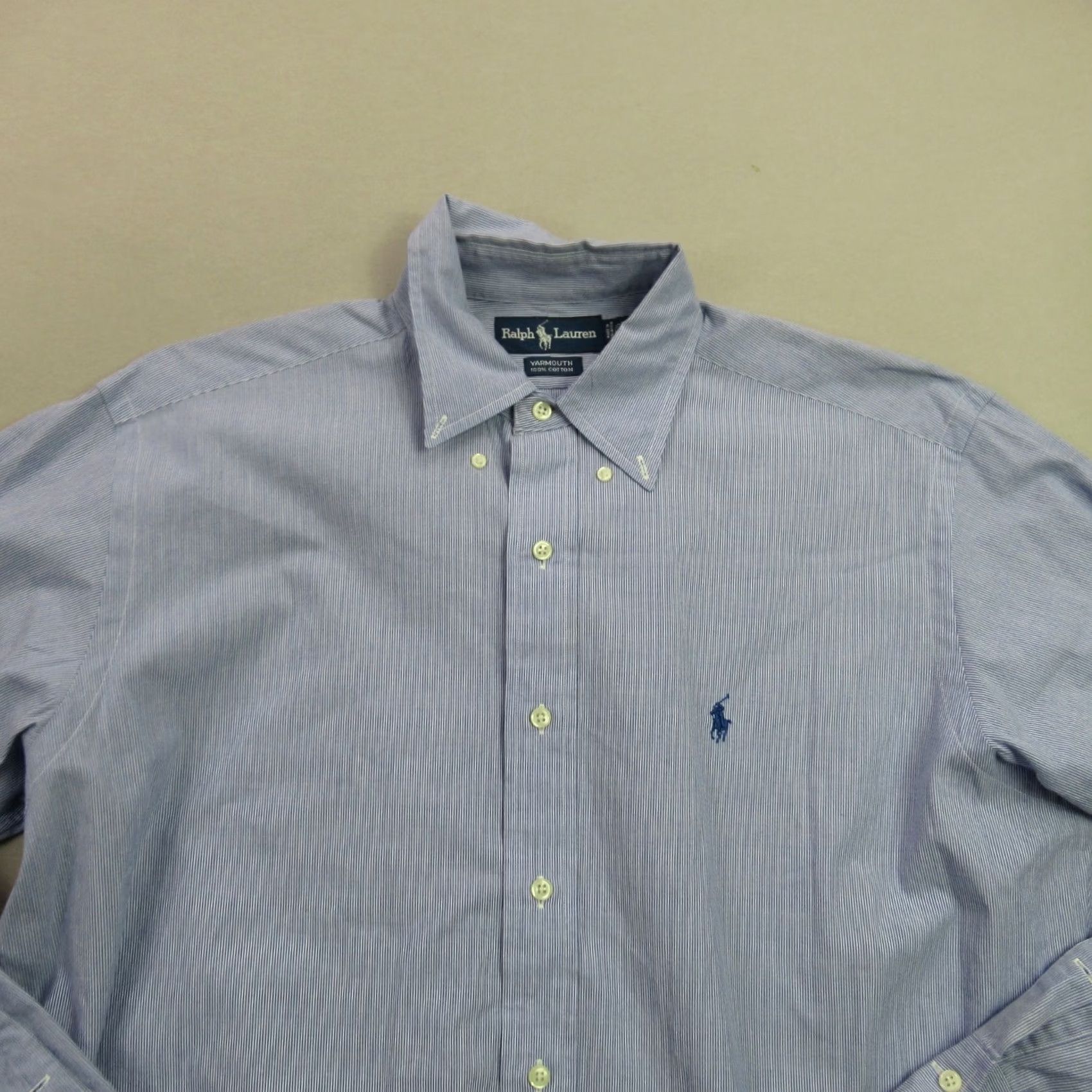 Polo Ralph Lauren Ralph Lauren Shirt Mens 15.5 L Long Sleeve Lightweight Button Front Yarmouth Blue Polo Ralph Lauren Button-Up Shirt Mens L Blue Size US L / EU 52-54 / 3 - 3 Thumbnail