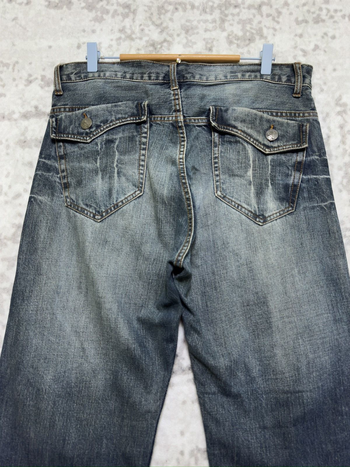 Japanese Brand Rare Japan Traditional Koi Acid Wash Printed Denim Pants Size US 34 / EU 50 - 8 Thumbnail