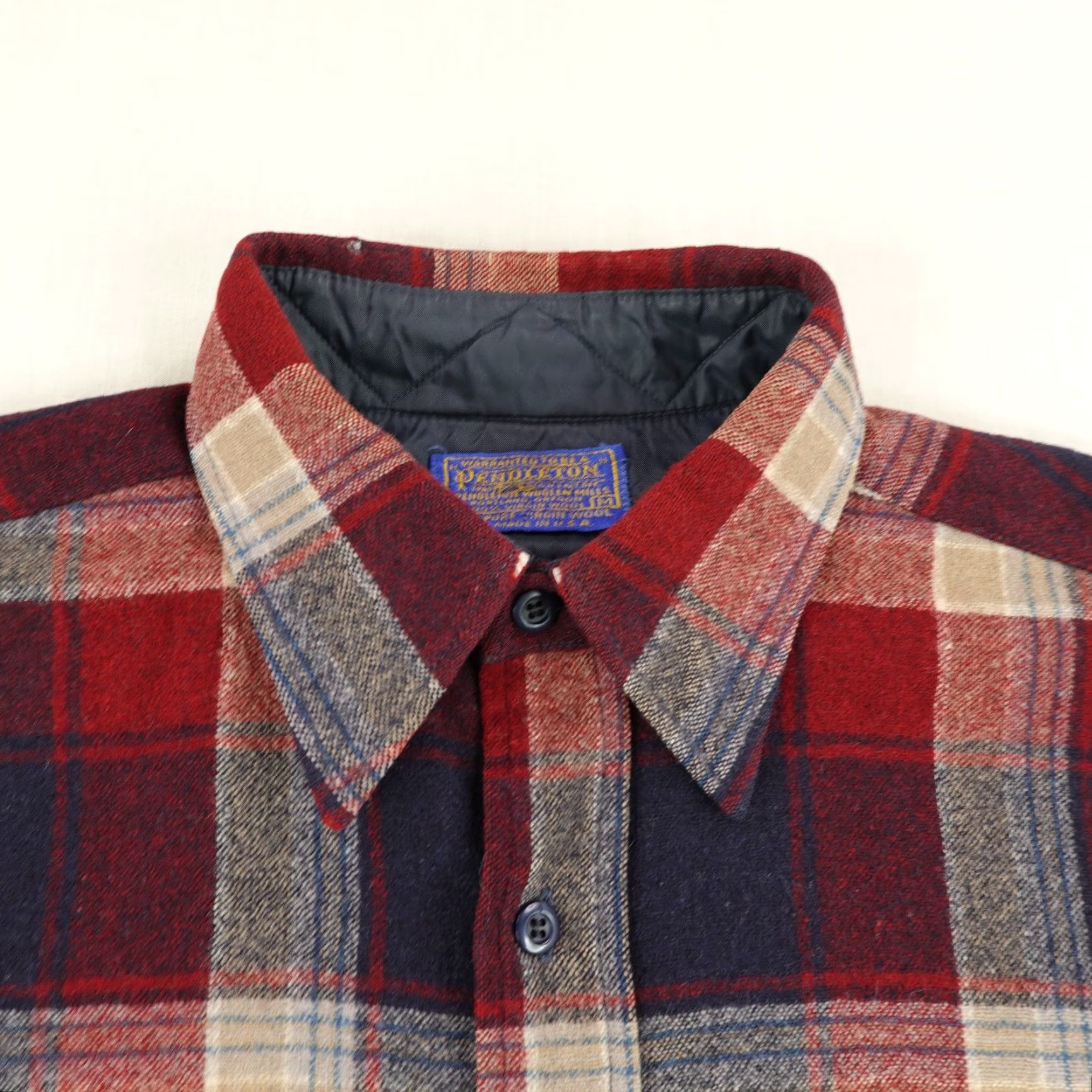 Pendleton VINTAGE Pendleton Wool Flannel Shirt Mens Medium Red Blue Plaid Button-Up 70s 80s Outdoor Size US M / EU 48-50 / 2 - 2 Thumbnail