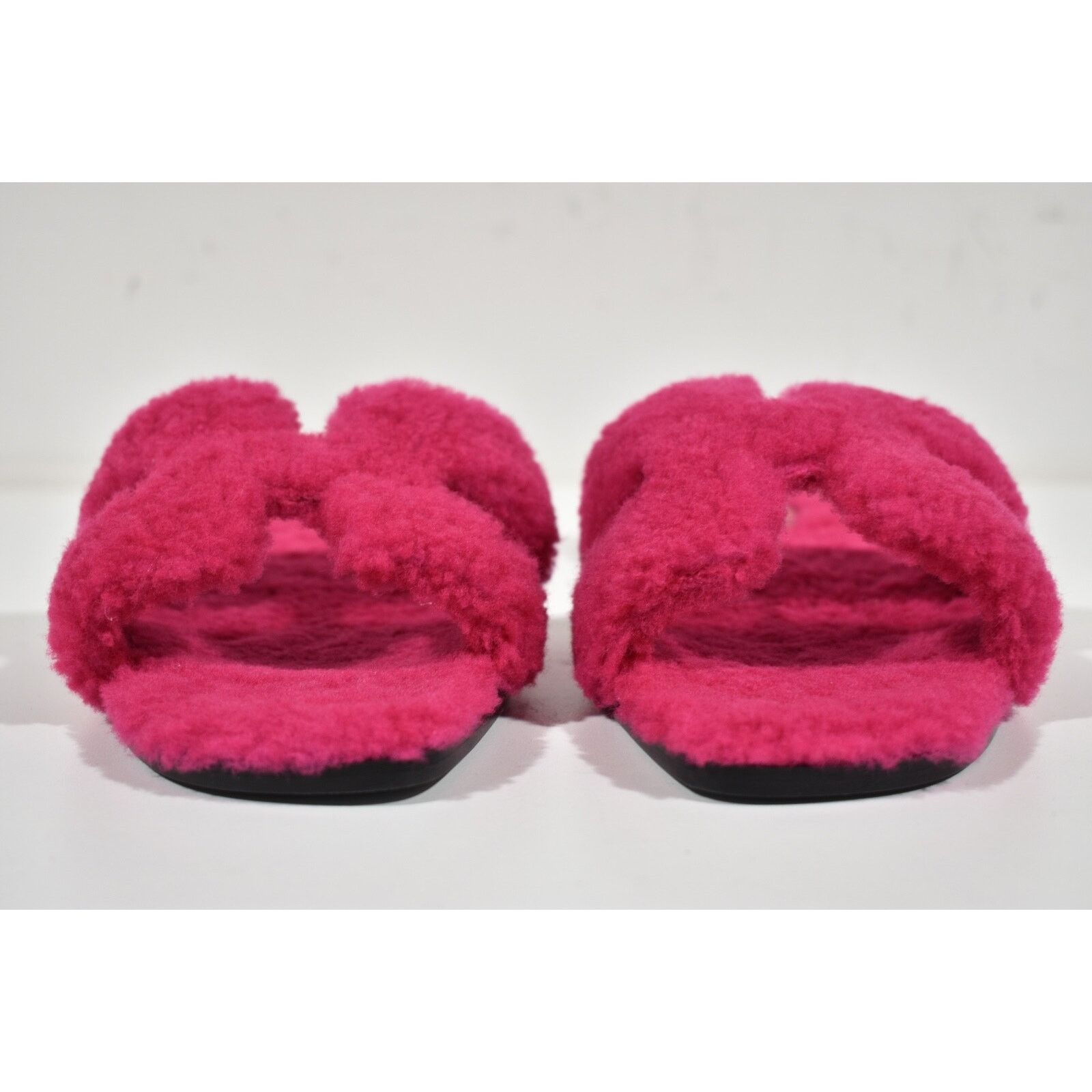 Hermes Hermes Oran Teddy Shearling Fur Pink H Logo Slide Sandal Size US 9 / IT 39 - 5 Thumbnail