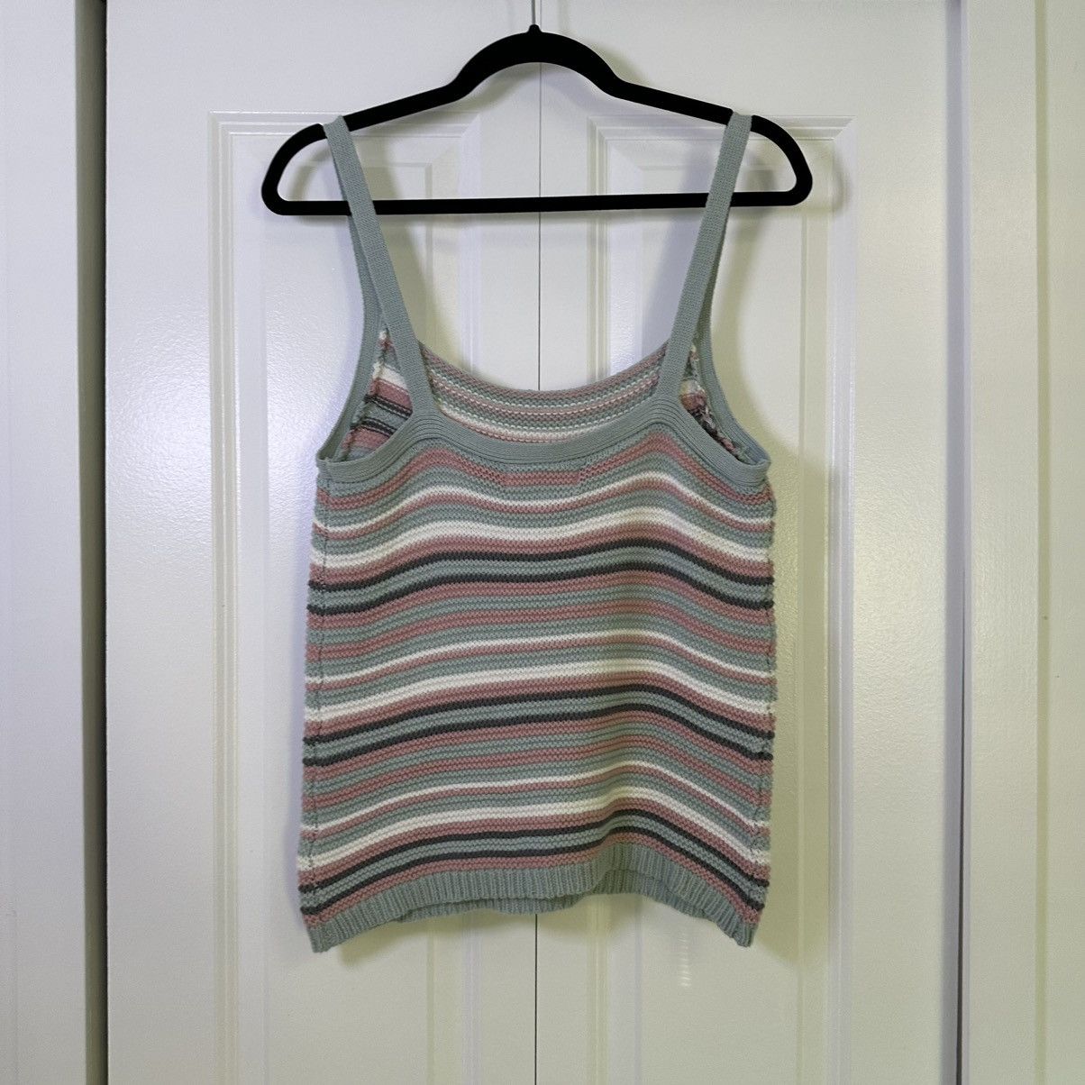 Other Pink Rose Pastel Striped Crochet Tank Large NWT Size L / US 10 / IT 46 - 2 Thumbnail