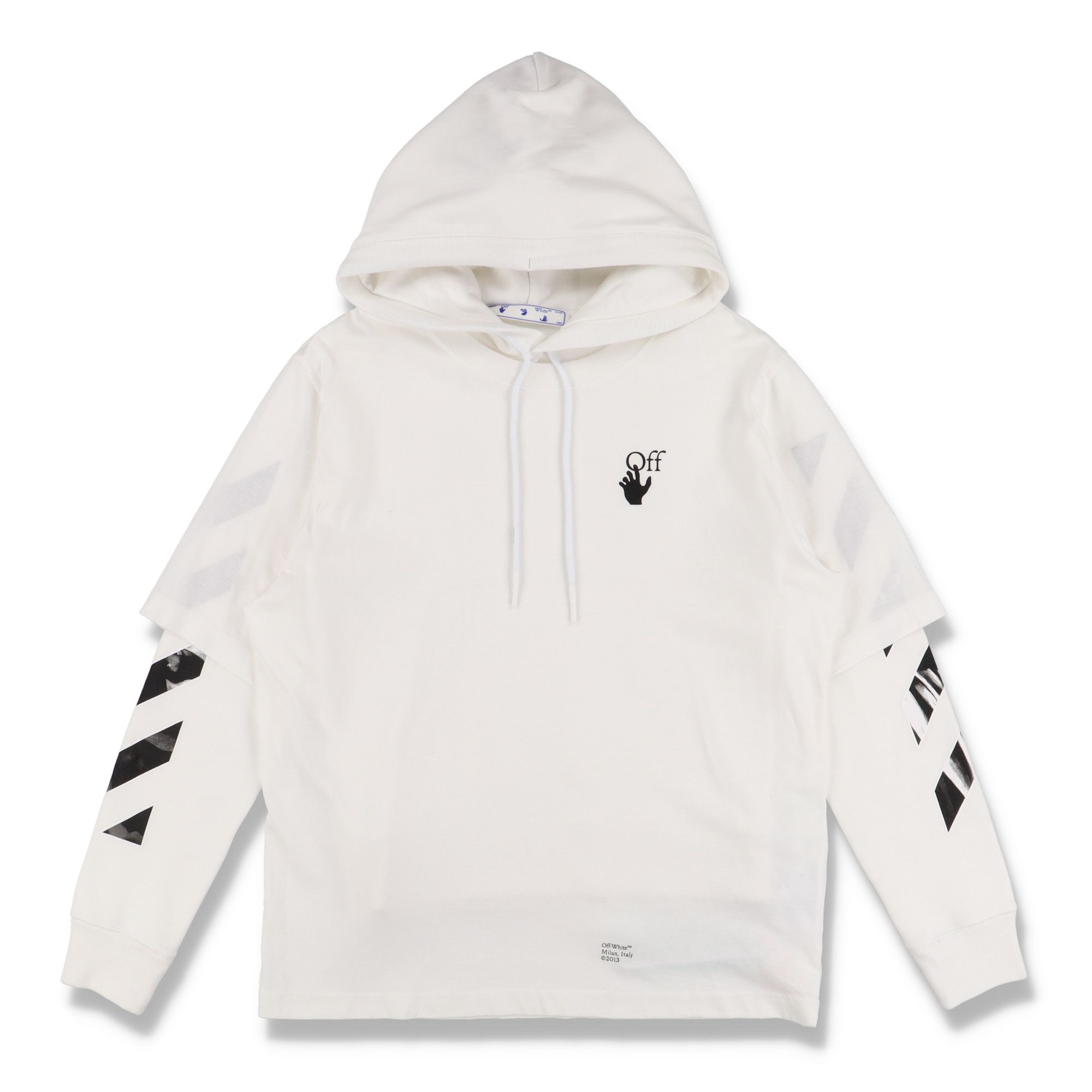 Off-White White Caravaggio Arrows Oversized Layered Tee Hoodie Size XXS / US 00 / IT 34 - 5 Thumbnail
