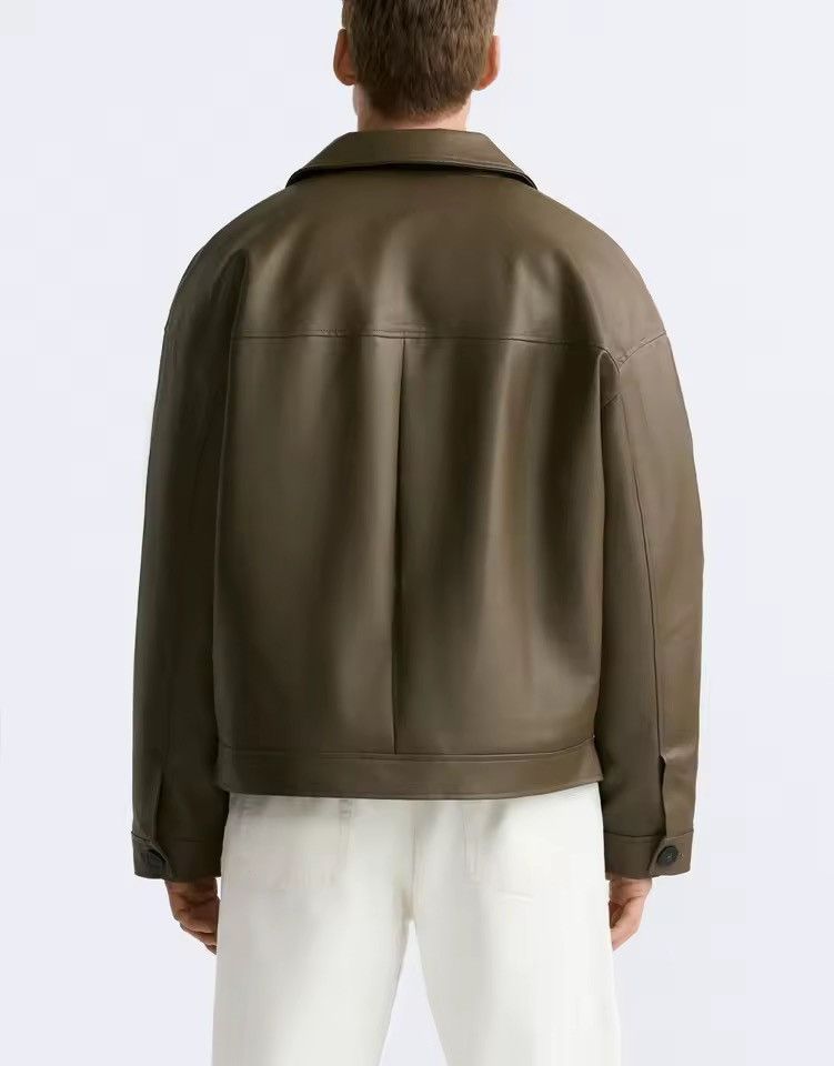 Other Casual PU Leather Loose Basic Brown Jacket Size US L / EU 52-54 / 3 - 3 Thumbnail