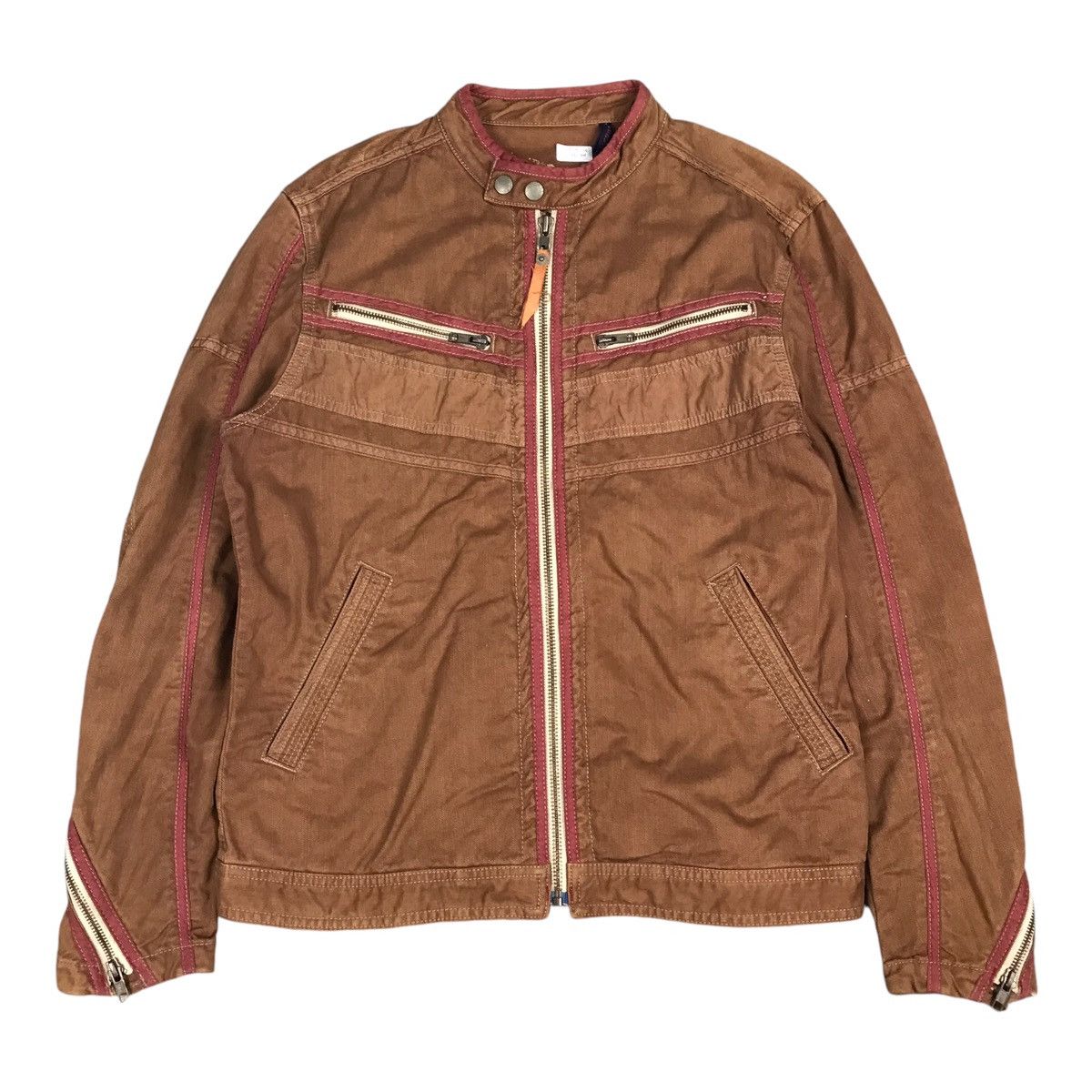 Japanese Brand × Vintage BALL BRAND BROWN BIKES STYLE ZIPPER JACKET Size US M / EU 48-50 / 2 - 1 Thumbnail