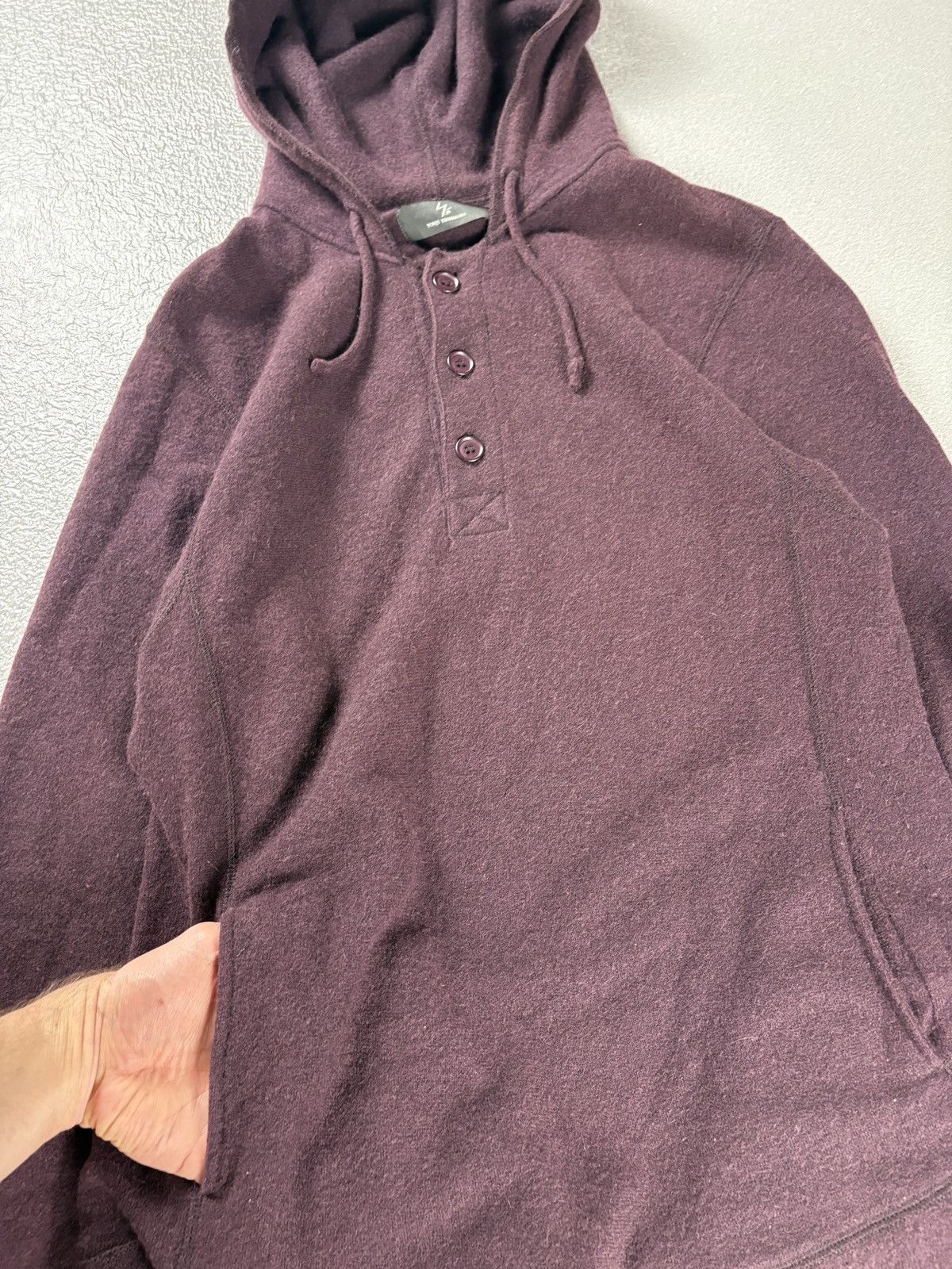 Yohji Yamamoto Yohji Yamamoto Y's SS11 Wool Knitted Hoodie Burgandy Size US L / EU 52-54 / 3 - 3 Thumbnail