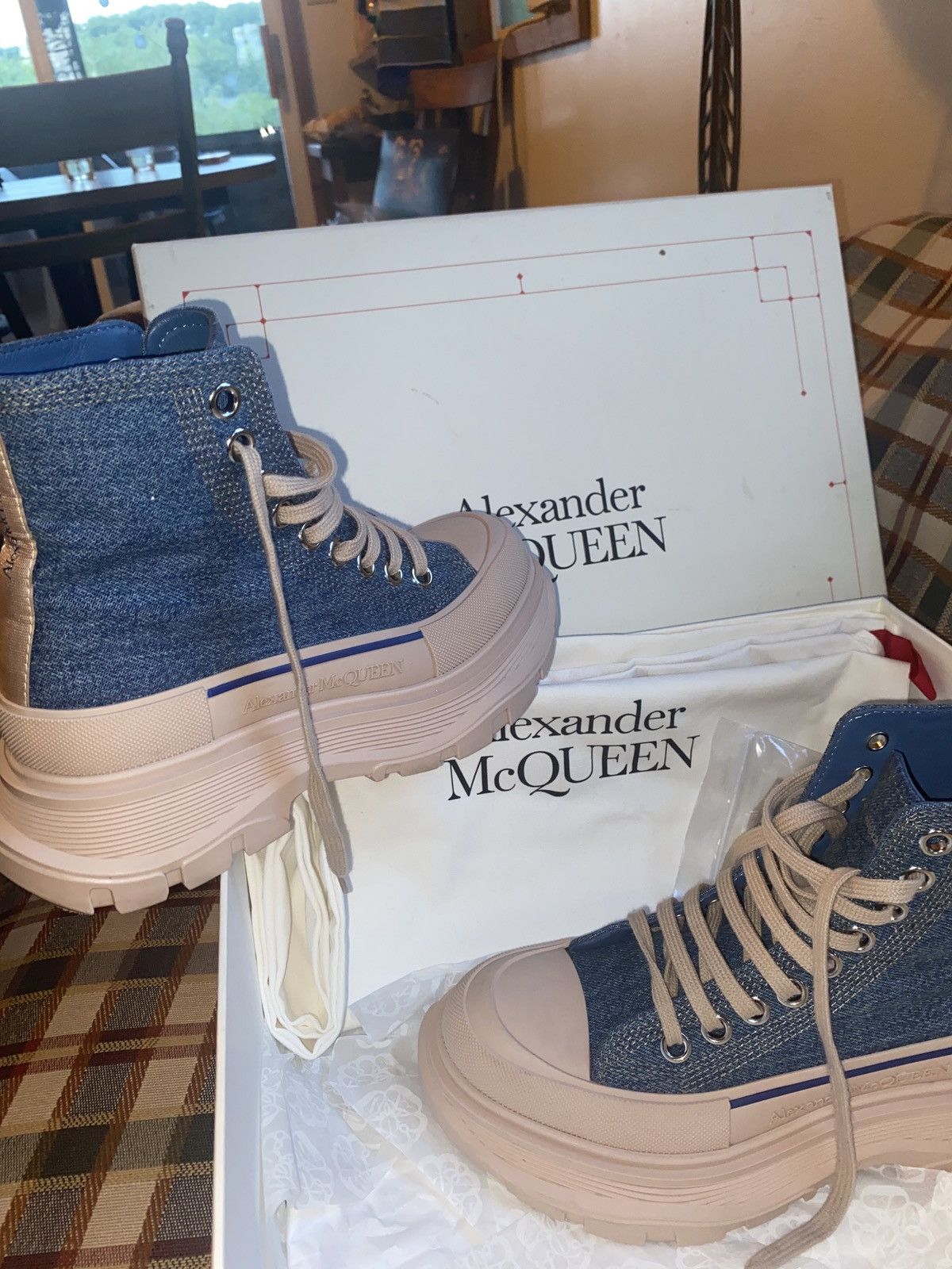 Alexander McQueen × Designer Alexander McQueen Tread Slick Lace-Up Sneaker Boots Size US 5 / IT 35 - 2 Thumbnail