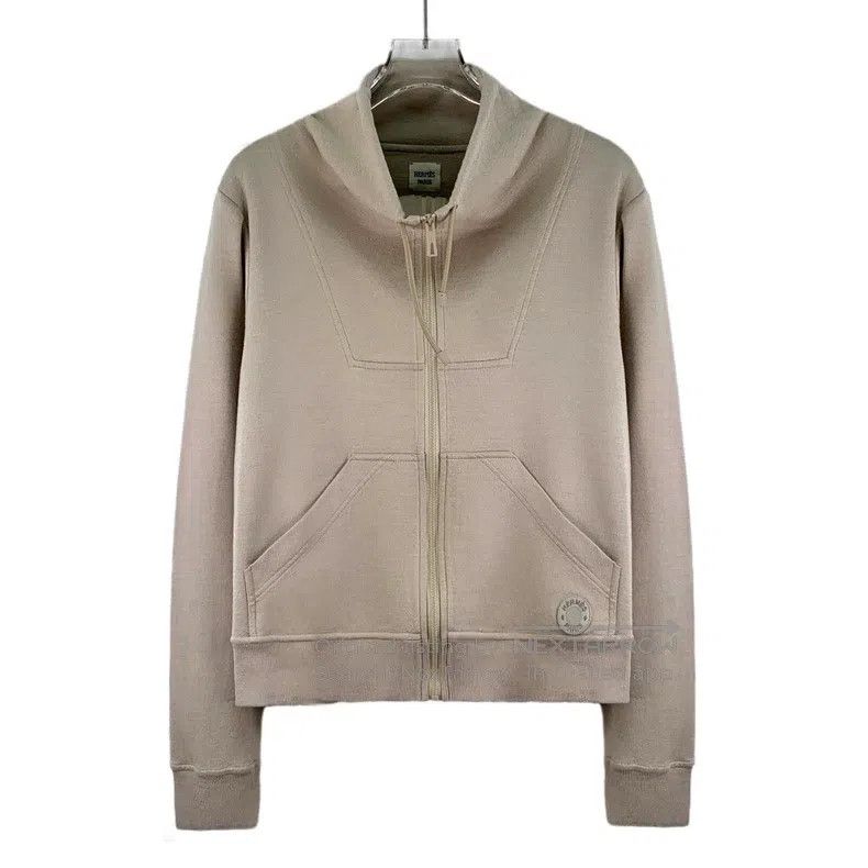 Other Hermes Khaki logo embroidered cotton stand collar zipper l Size M / US 6-8 / IT 42-44 - 1 Thumbnail