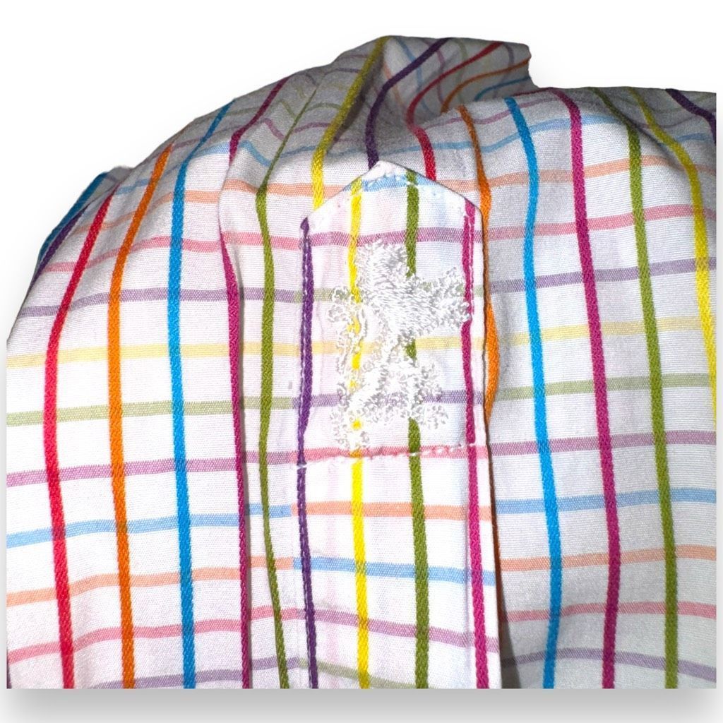 BUGATCHI Bugatchi Uomo Technicolor Check Shaped-Fit Dress Shirt 15 M Size US M / EU 48-50 / 2 - 5 Thumbnail