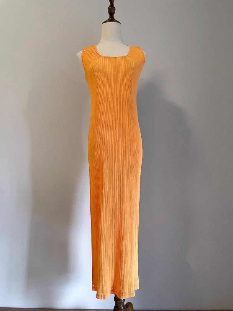 Issey Miyake Issey Miyake Orange main line toothpick pencil dress Size S / US 4 / IT 40 - 2 Thumbnail