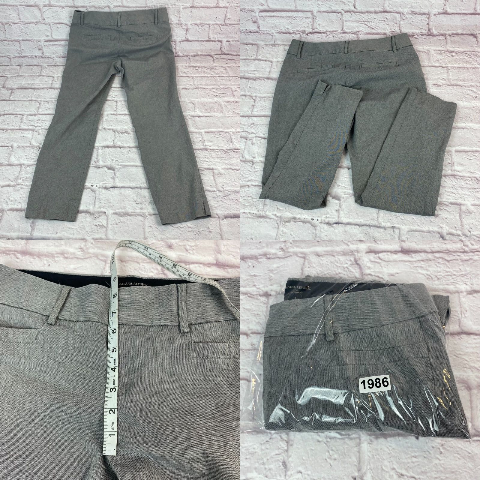 Banana Republic VINTAGE Banana Republic Womens Work Pants Petite Size 8 Jackson Fit Slim Ankle Trouser Size 30" / US 8 / IT 44 - 9 Thumbnail