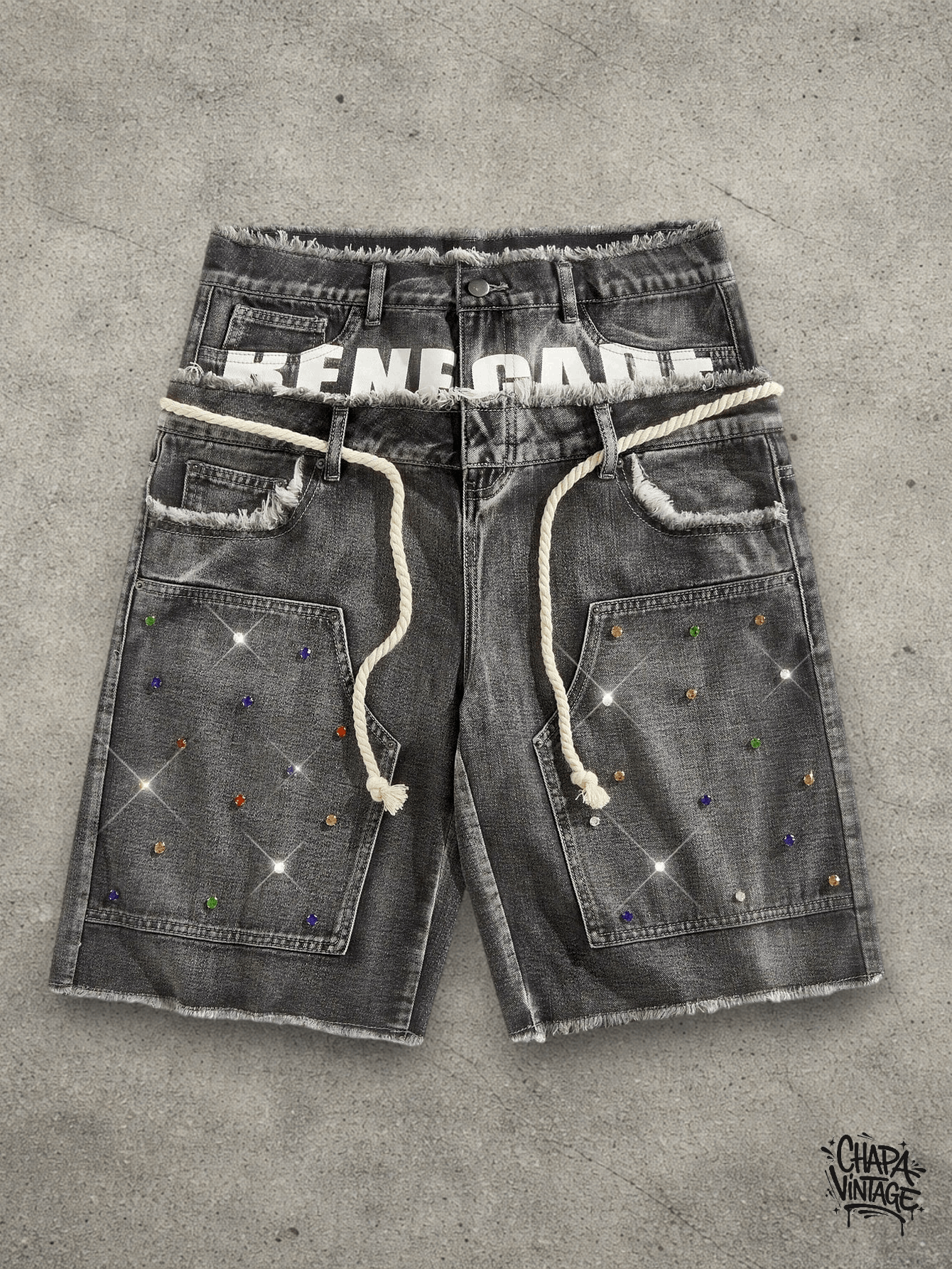 Jean Double waistband washed shorts Size US 32 / EU 48 - 1 Thumbnail