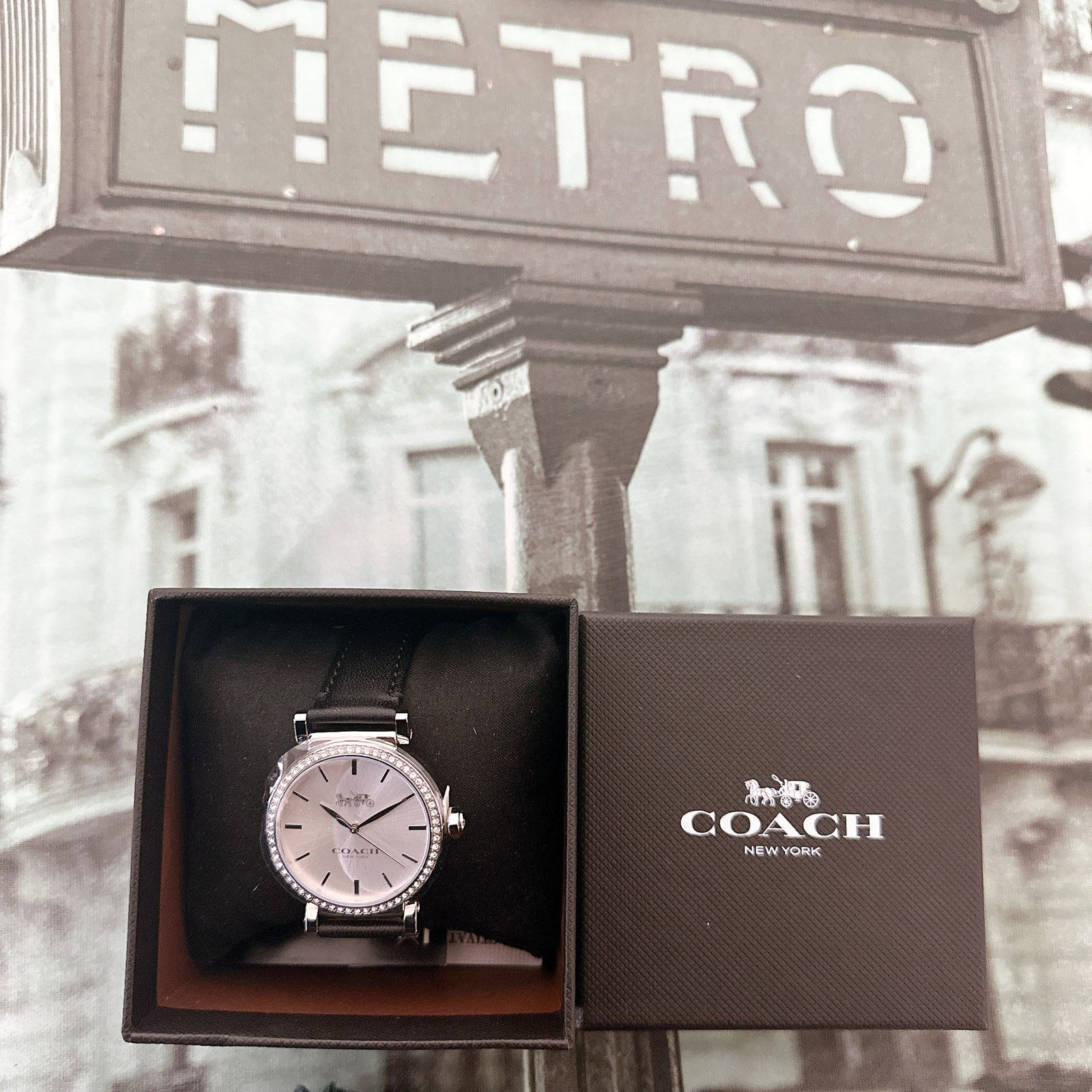 Coach Coach 14503868 Black Leather Ladies Madison 34mm Watch, Size ONE SIZE - 1 Thumbnail