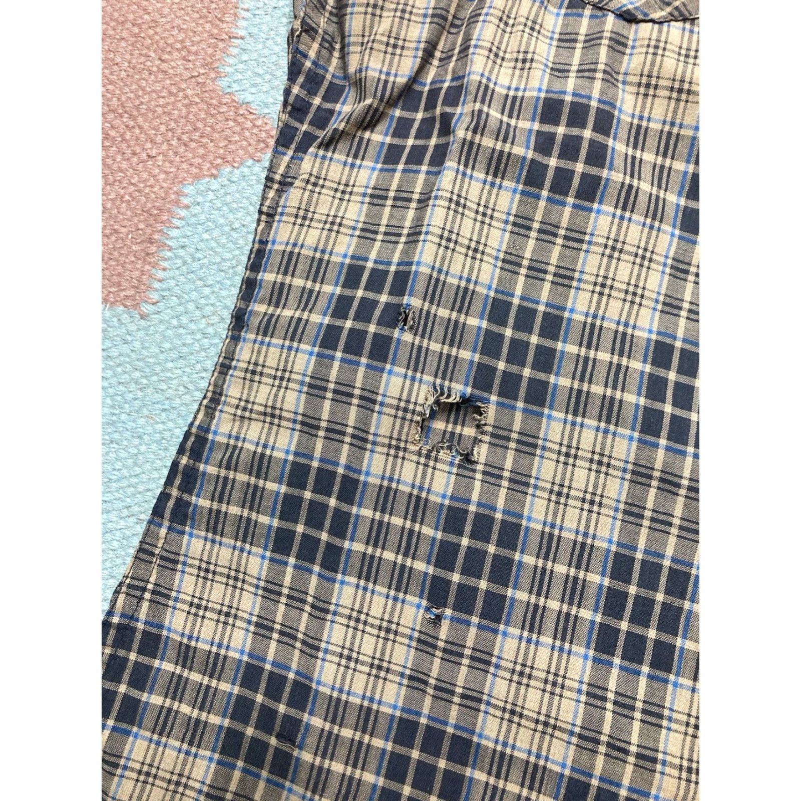 Wrangler VINTAGE Wrangler Pearl snap shirt plaid blue bell western distressed Small Mens Shirt Size US S / EU 44-46 / 1 - 2 Thumbnail