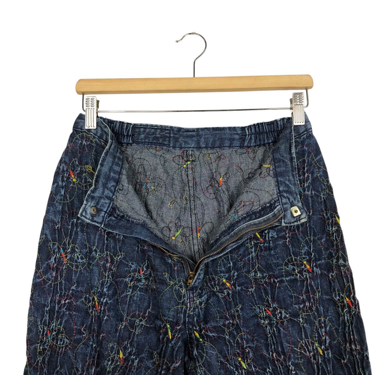Japanese Brand 📌Vintage Denim Jeans Colourful Quilted Design Size 28" / US 6 / IT 42 - 19 Thumbnail