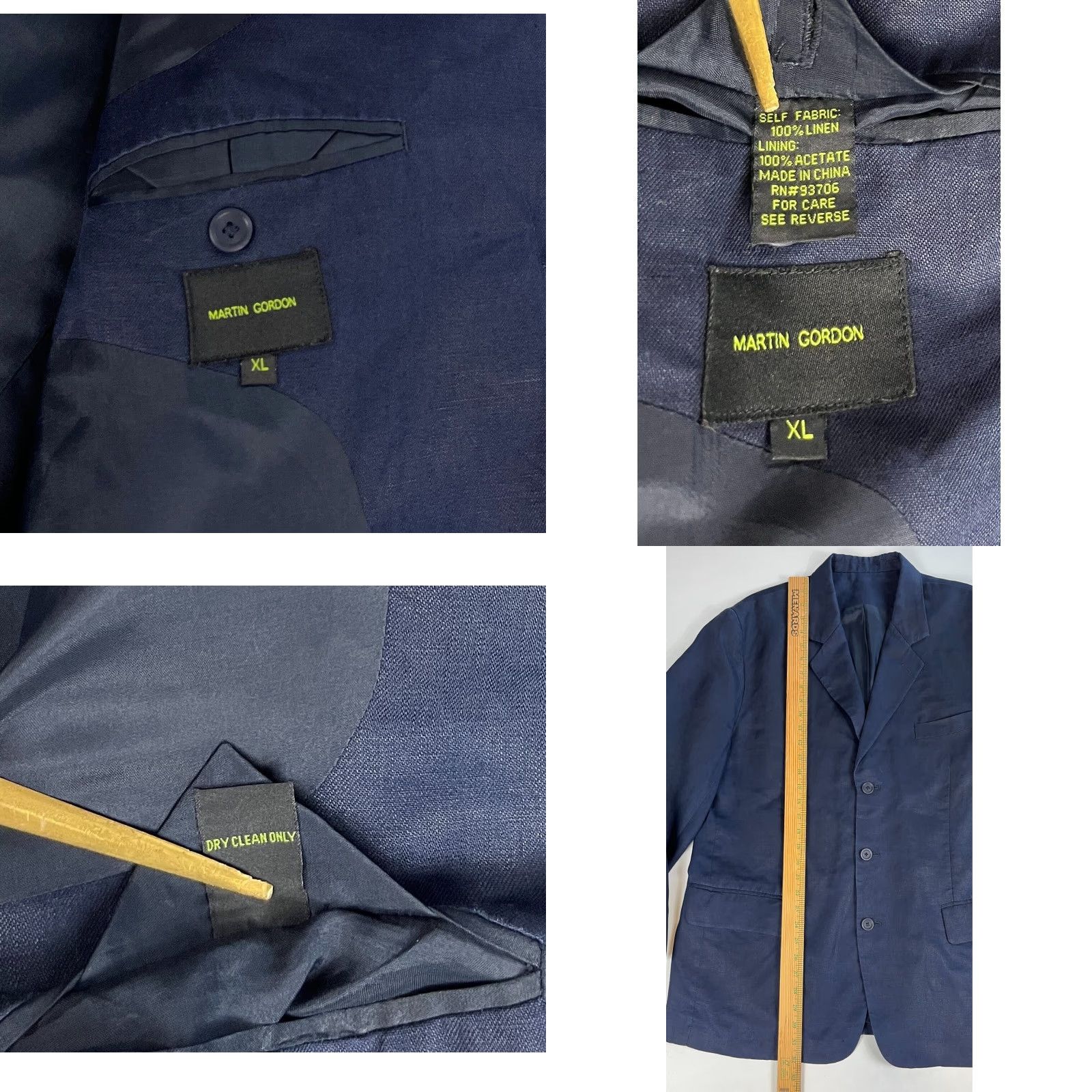Vintage VINTAGE Martin Gordon Sport Coat Jacket Men’s Linen Navy XL Adults Regular Size XL Navy 100% Linen Jacket Classic Button Size US XL / EU 56 / 4 - 8 Thumbnail