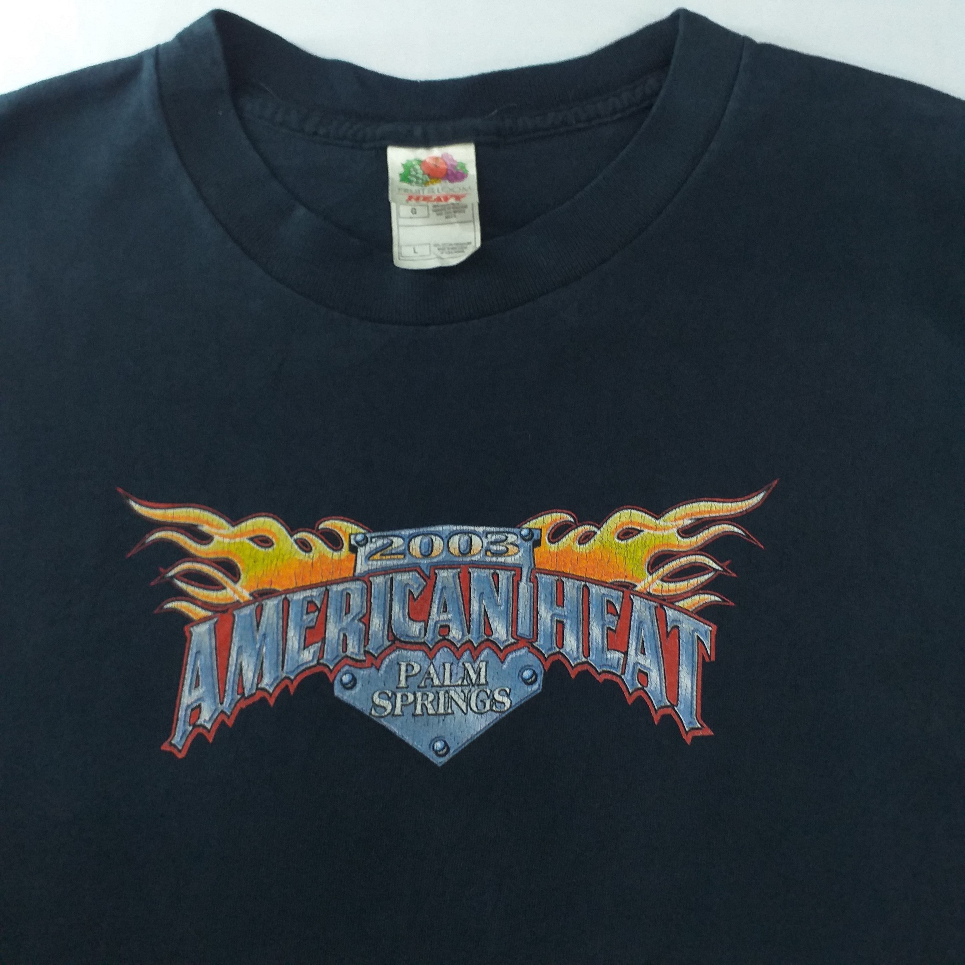 Fruit Of The Loom Vintage American Heat Palm Spring Skull Tshirt -E024 Size US L / EU 52-54 / 3 - 3 Thumbnail