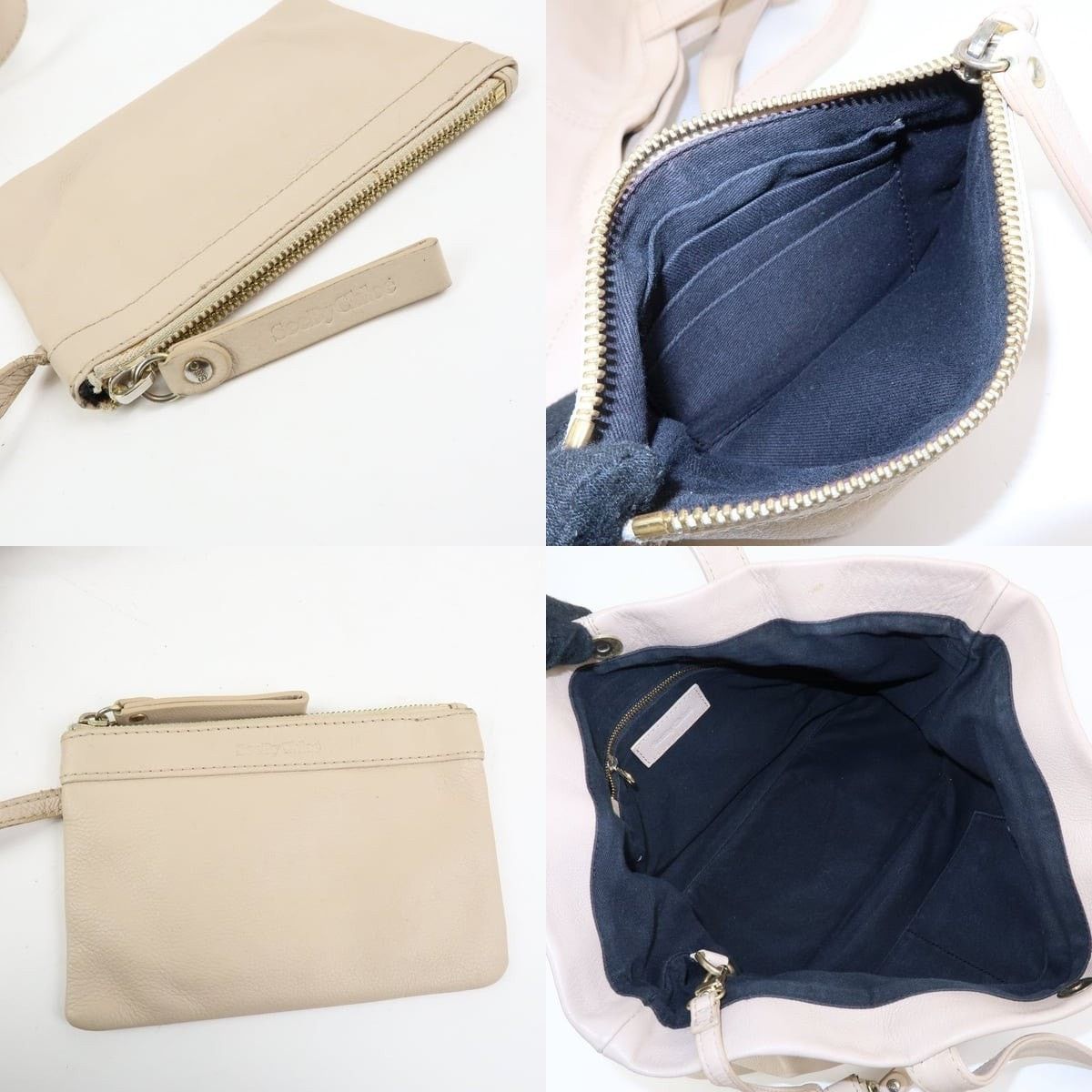 Chloe See by Chloe Leather Tote Beige Size ONE SIZE - 7 Thumbnail