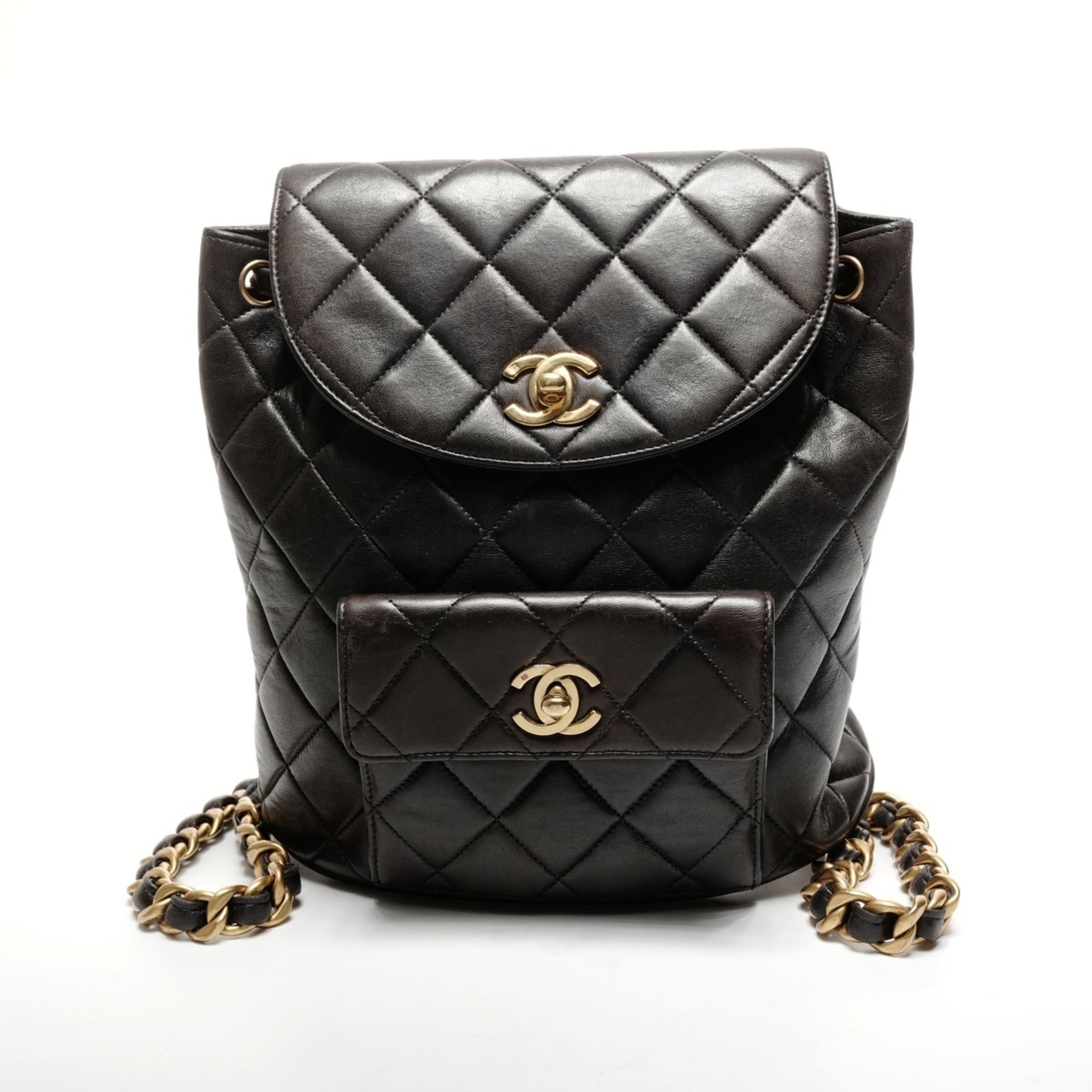 Chanel CHANEL No. 3 1994-1996 Lambskin Duma Matelasse Backpack/Daypack in Black Size ONE SIZE - 1 Thumbnail