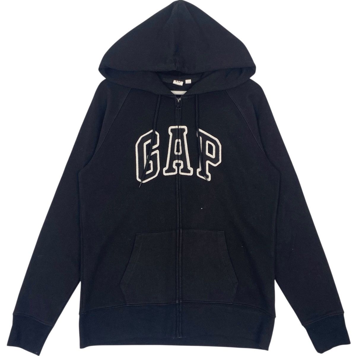Vintage GAP Hoodie Big Logo Embroidered Black Size L
