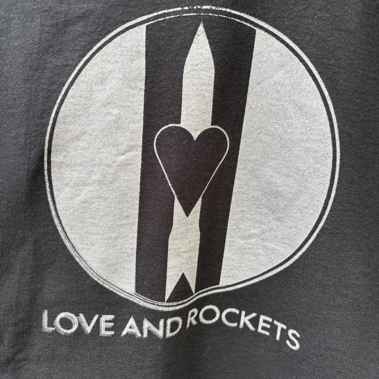 Band Tees Black Hand Printed Love and Rockets Band Tee Size US M / EU 48-50 / 2 - 2 Thumbnail