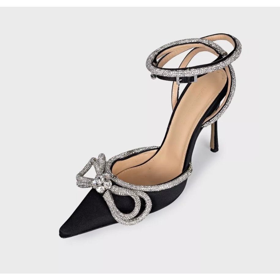 MACH & MACH Mach & Mach Silver Crystal Slingback Pumps - Size 39 Size US 9 / IT 39 - 3 Thumbnail