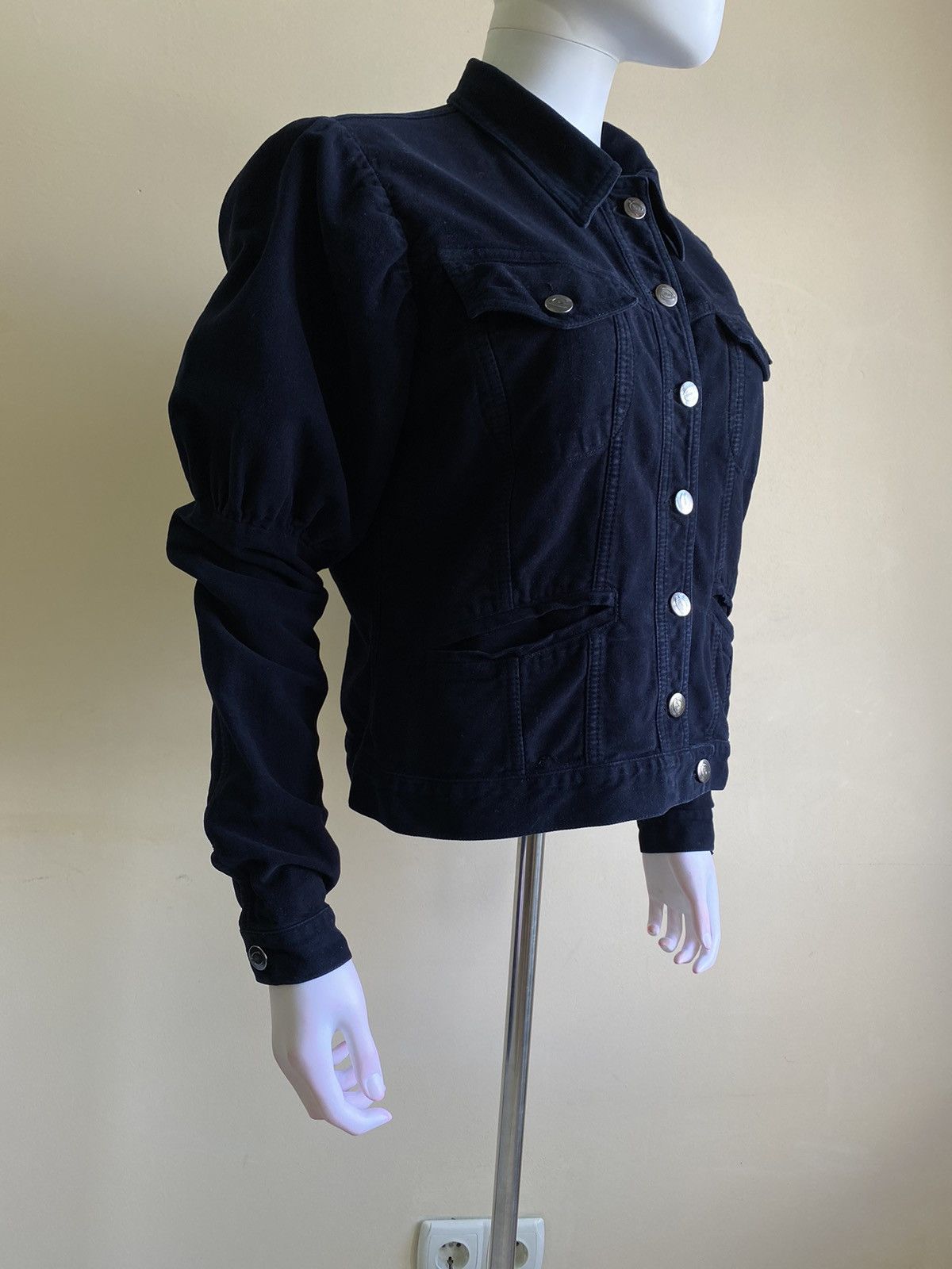 Just Cavalli Just Cavalli Velour Dark Blue Button Up Jacket Size S-M Size S / US 4 / IT 40 - 4 Thumbnail