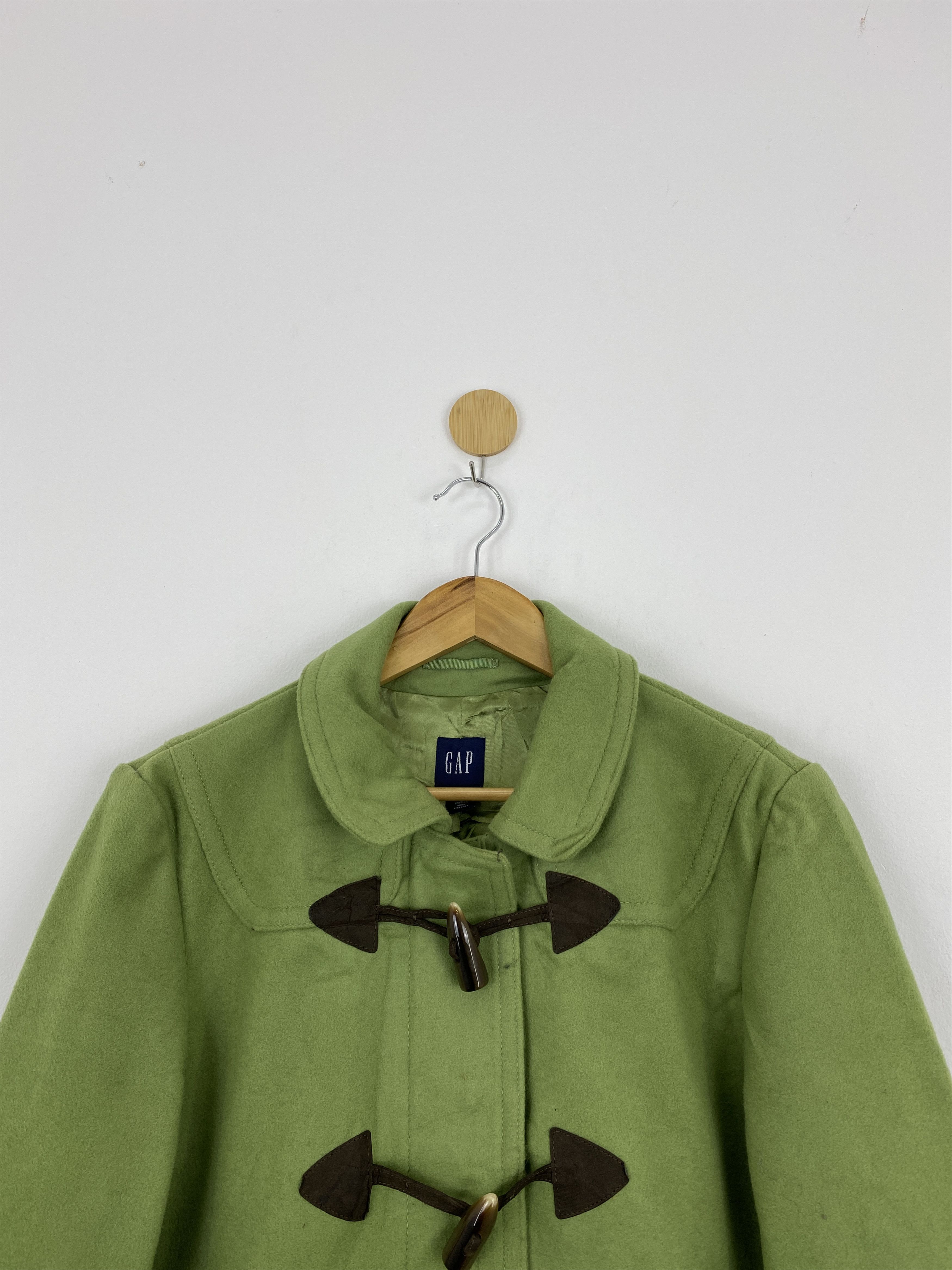 Gap Vintage Gap Pea Coat Women Lime Green Wool Jacket J1747 Size US L / EU 52-54 / 3 - 2 Thumbnail