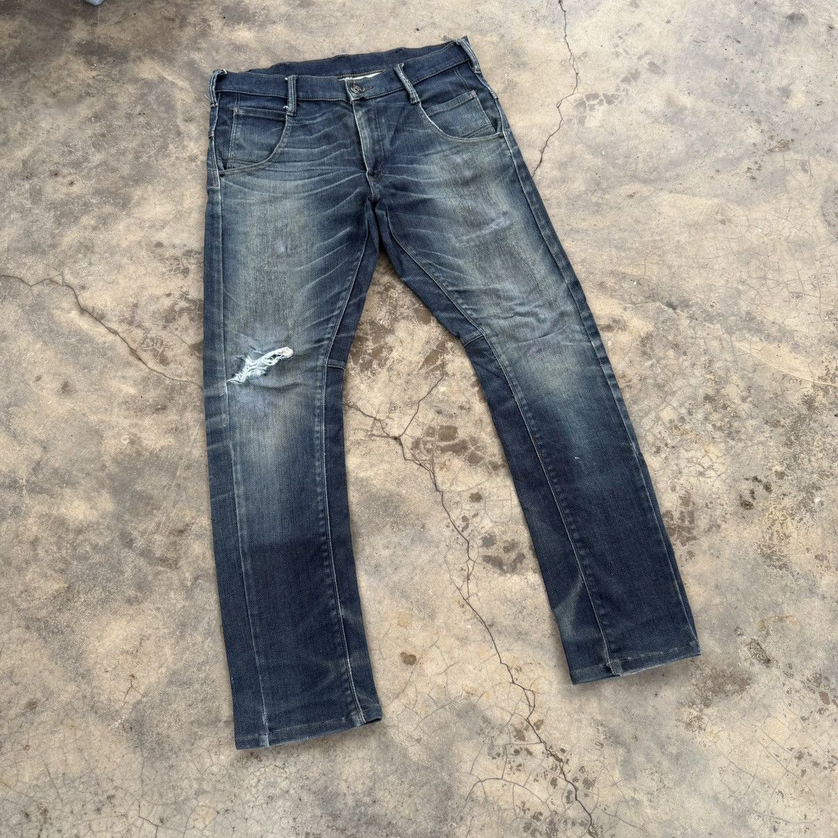 Edwin VINTAGE EDWIN JERSEY FADED RIPPEP JEAN DENIM PANTS Size US 34 / EU 50 - 2 Thumbnail