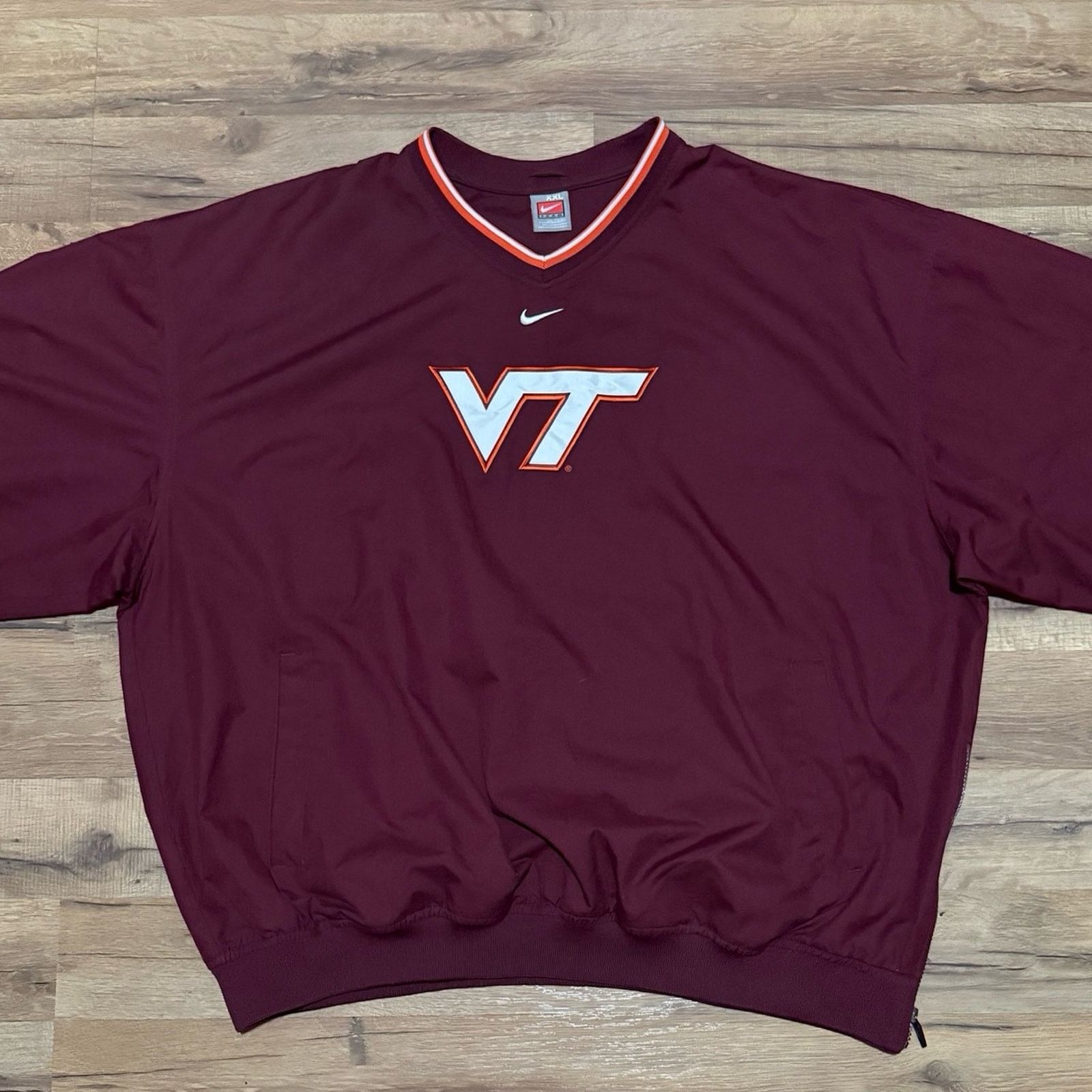 Nike Y2K Nike Team Virginia Tech Center Swoosh Windbreaker Size US XXL / EU 58 / 5 - 2 Thumbnail
