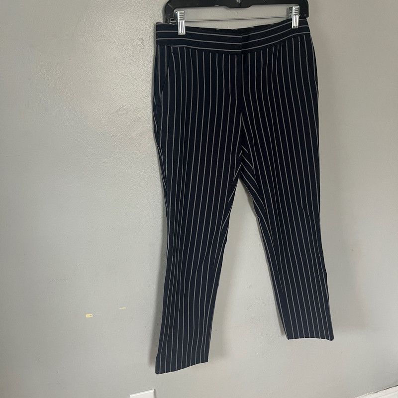 Ann Taylor Ann Taylor 'Devin Fit' Women's Navy Pinstripe Pants Size 2 Size 25" / US 0 / IT 36 - 2 Thumbnail