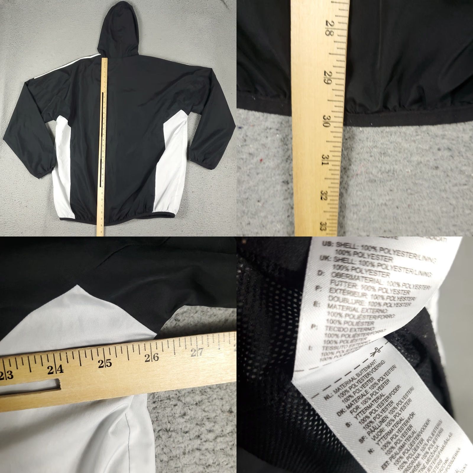 Adidas Adidas Jacket Mens XL Black Full Zip Hooded Windbreaker Jacket Size US XL / EU 56 / 4 - 8 Thumbnail