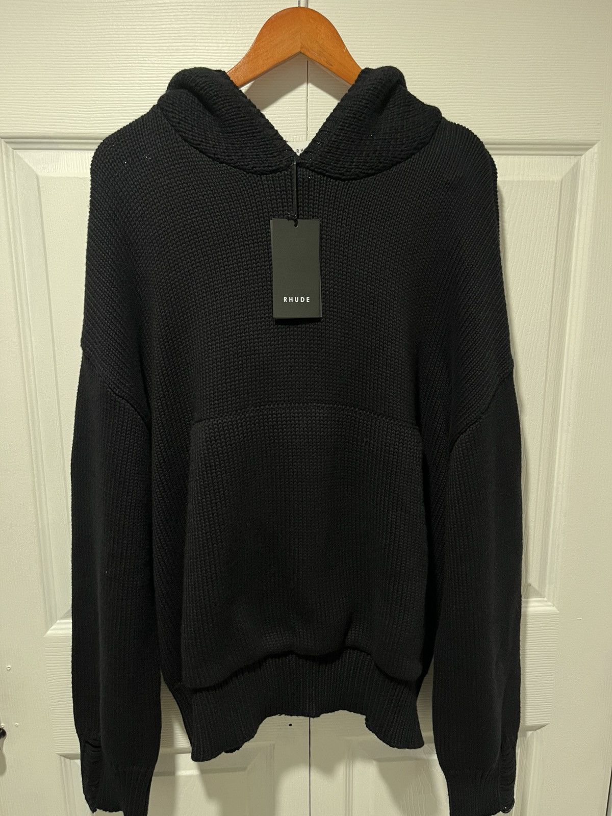 Rhude Rhude Knitted Sweater Hoodie New Black Mens Size US L / EU 52-54 / 3 - 1 Thumbnail