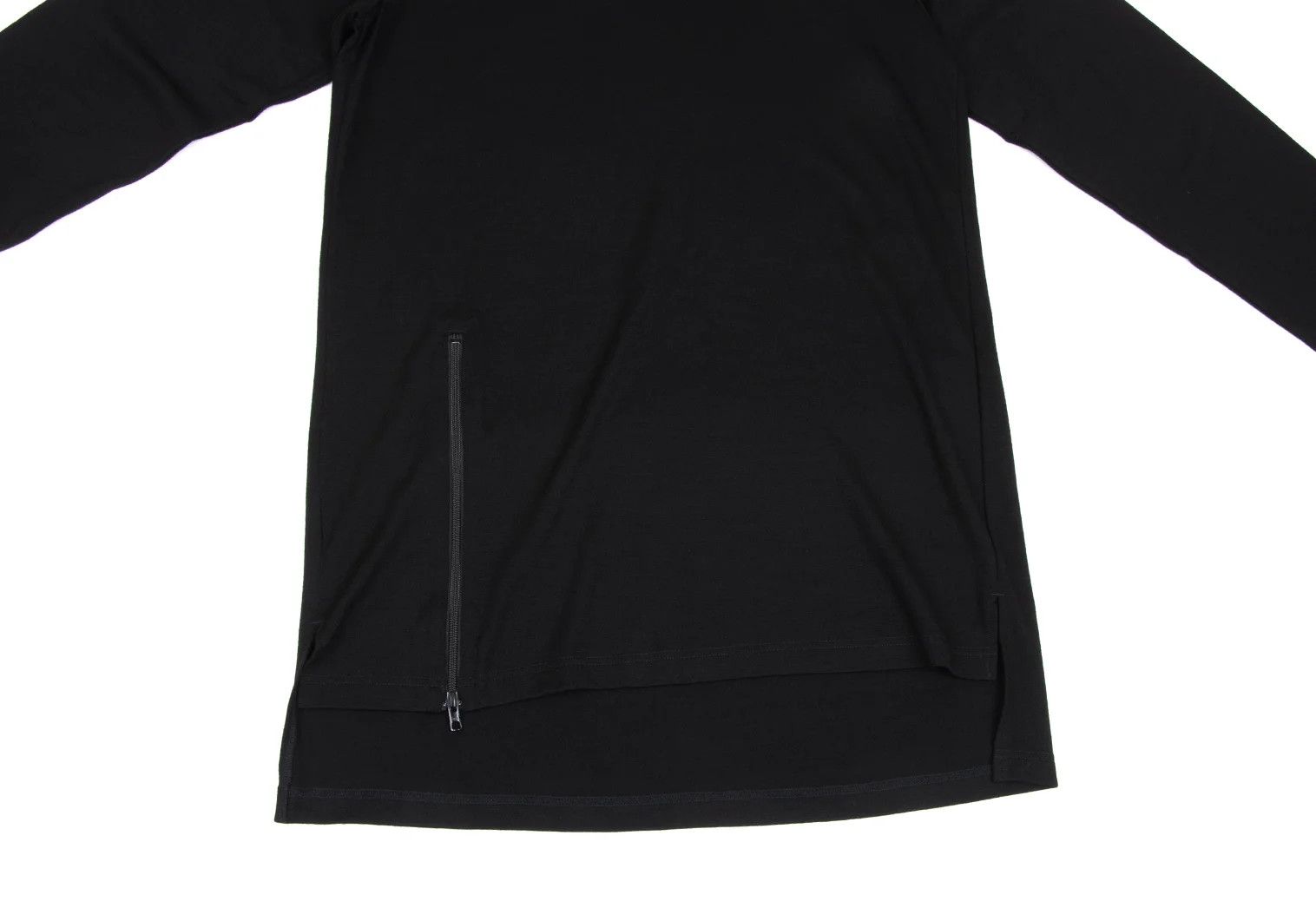 Yohji Yamamoto Wool Turtle Neck Cut Sewn Top with Zipper in Black Size US L / EU 52-54 / 3 - 7 Thumbnail