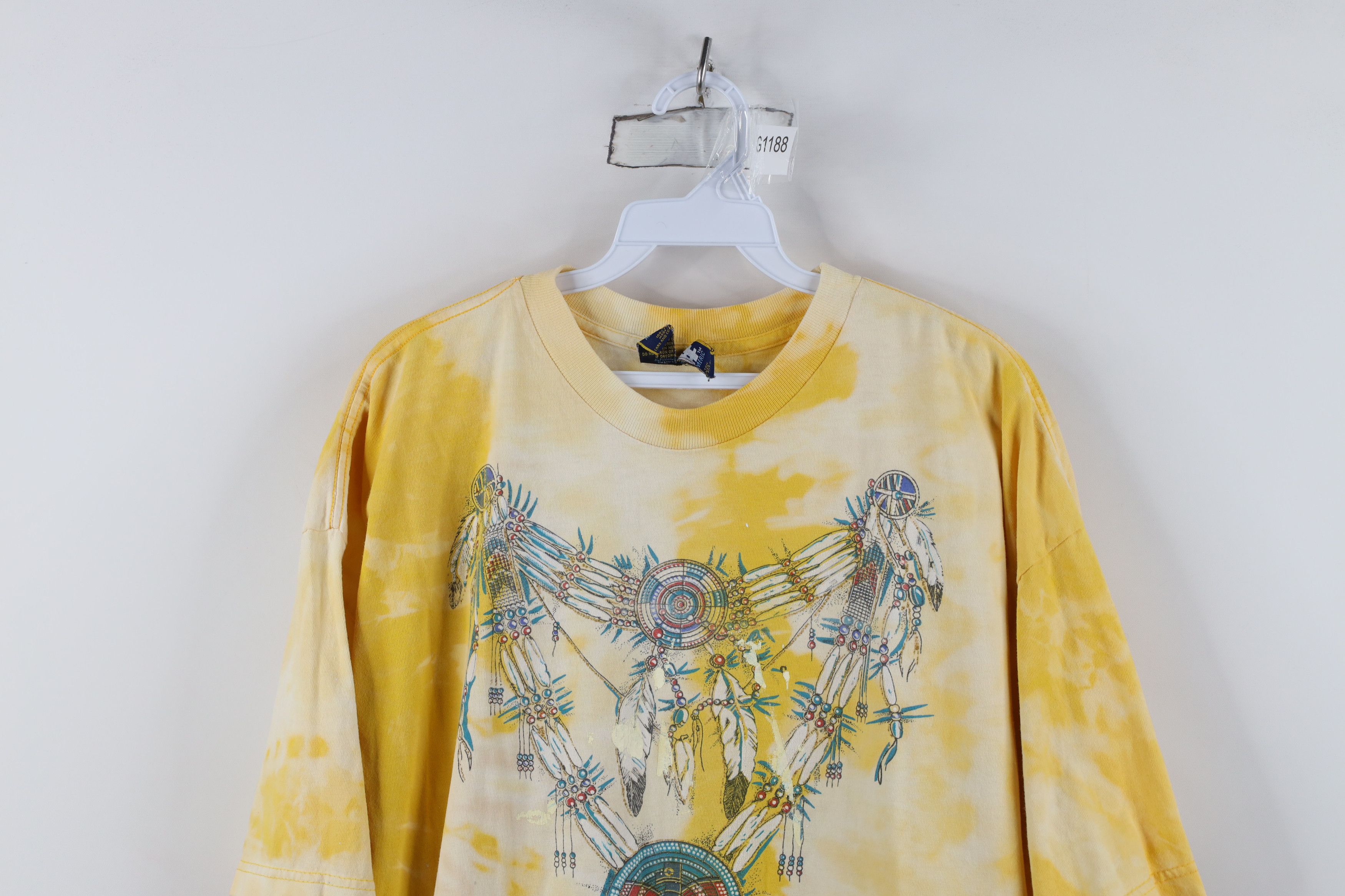 Vintage Vintage 90s Streetwear Wash Arizona Feather Bead T-Shirt USA Size US XL / EU 56 / 4 - 2 Thumbnail