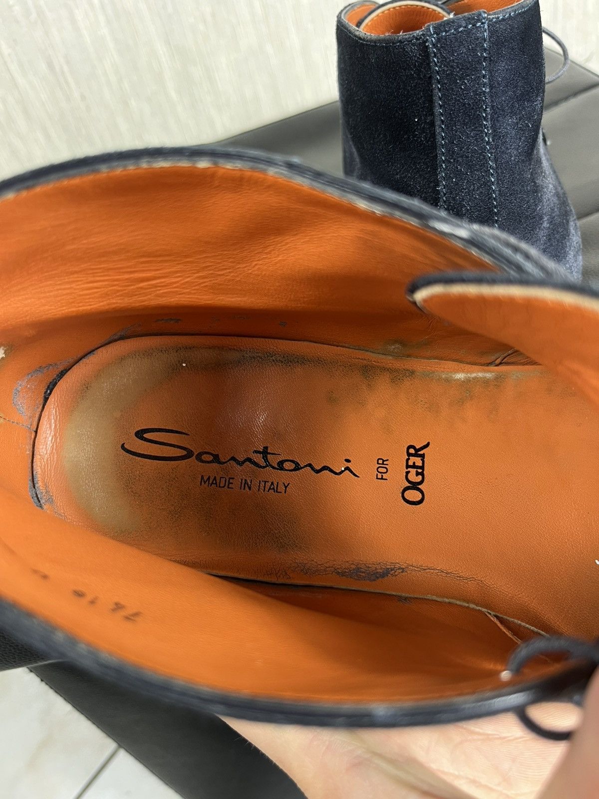 Santoni Santoni for Oger suede leather high top boots shoes handmade Size US 8.5 / EU 41-42 - 22 Thumbnail