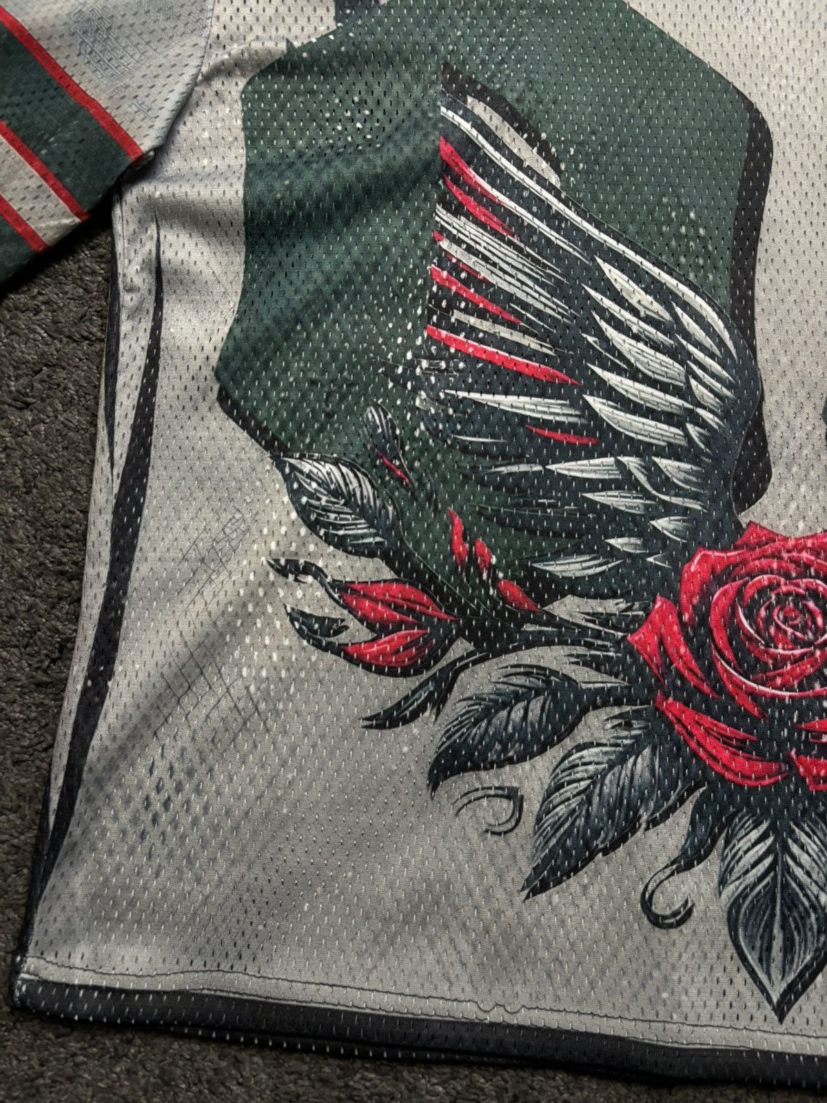 Japanese Brand Vintage style rare angelic roses 00 orison grey black jersey Size US M / EU 48-50 / 2 - 8 Thumbnail