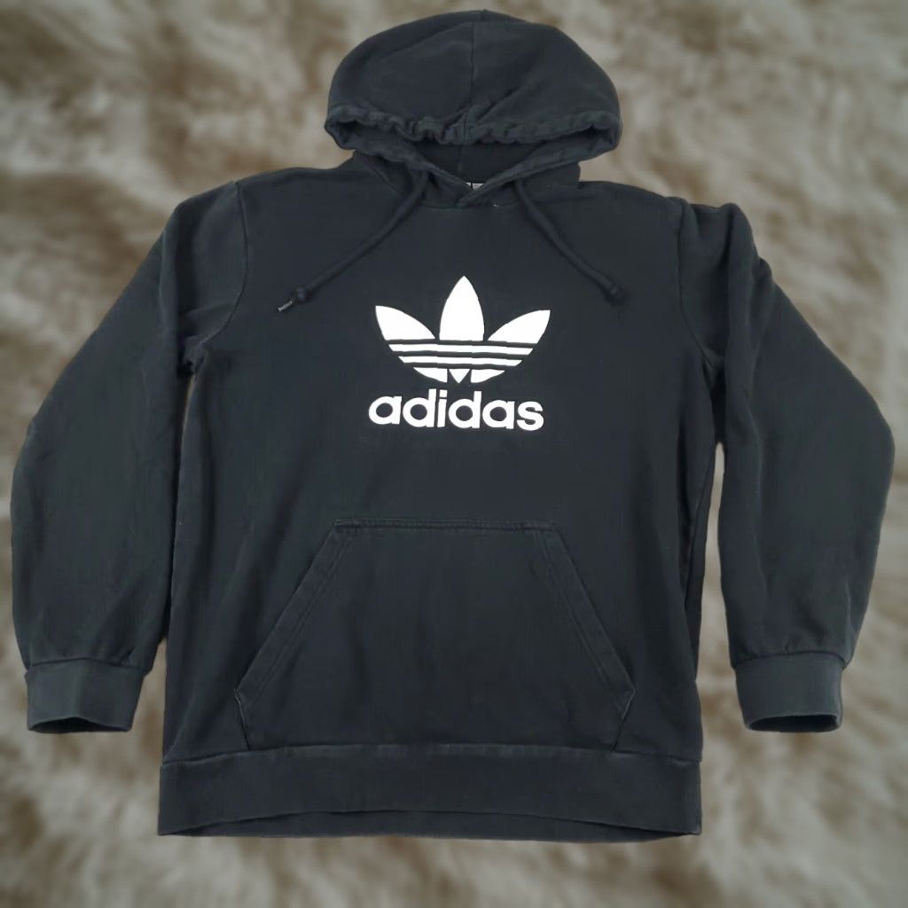 Adidas VINTAGE Adidas Hoodie Pullover Mens Medium Black Sports Casual All Seasons Size US M / EU 48-50 / 2 - 1 Thumbnail