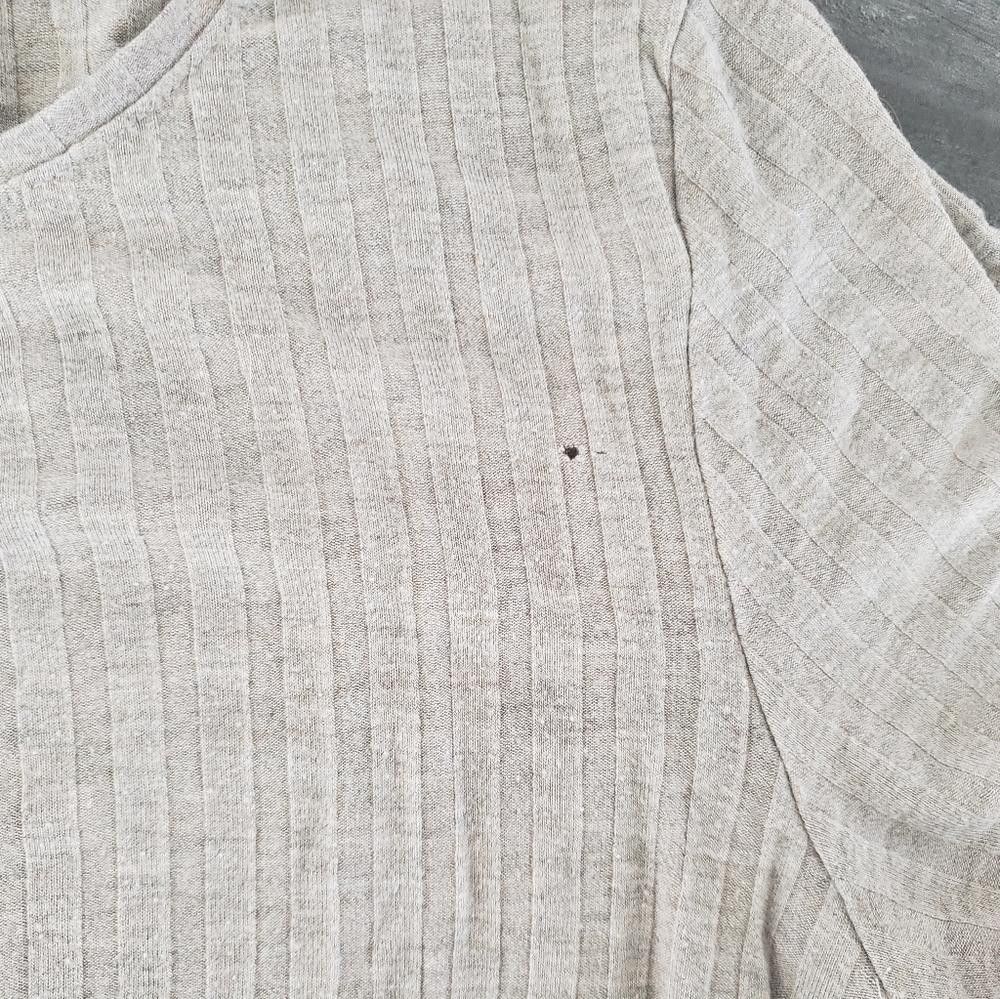 Apt. 9 Light Taupe Ribbed Apt.9 Short Sleeve Size XS / US 0-2 / IT 36-38 - 3 Thumbnail