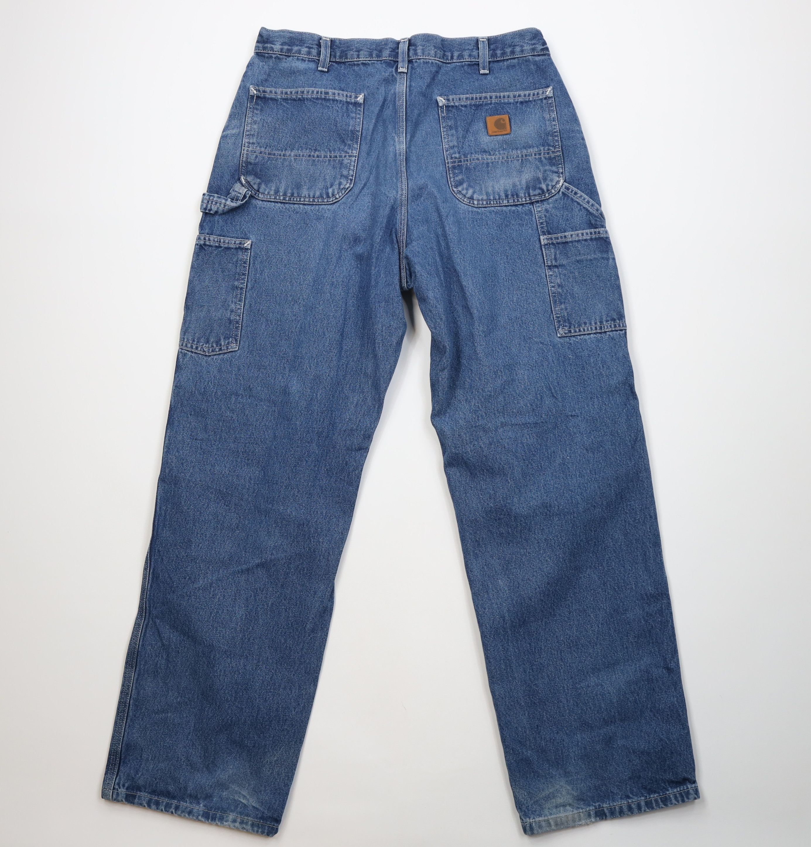 Carhartt Vintage Y2K Carhartt Wide Leg Dungaree Denim Jeans Blue Size US 36 / EU 52 - 12 Thumbnail