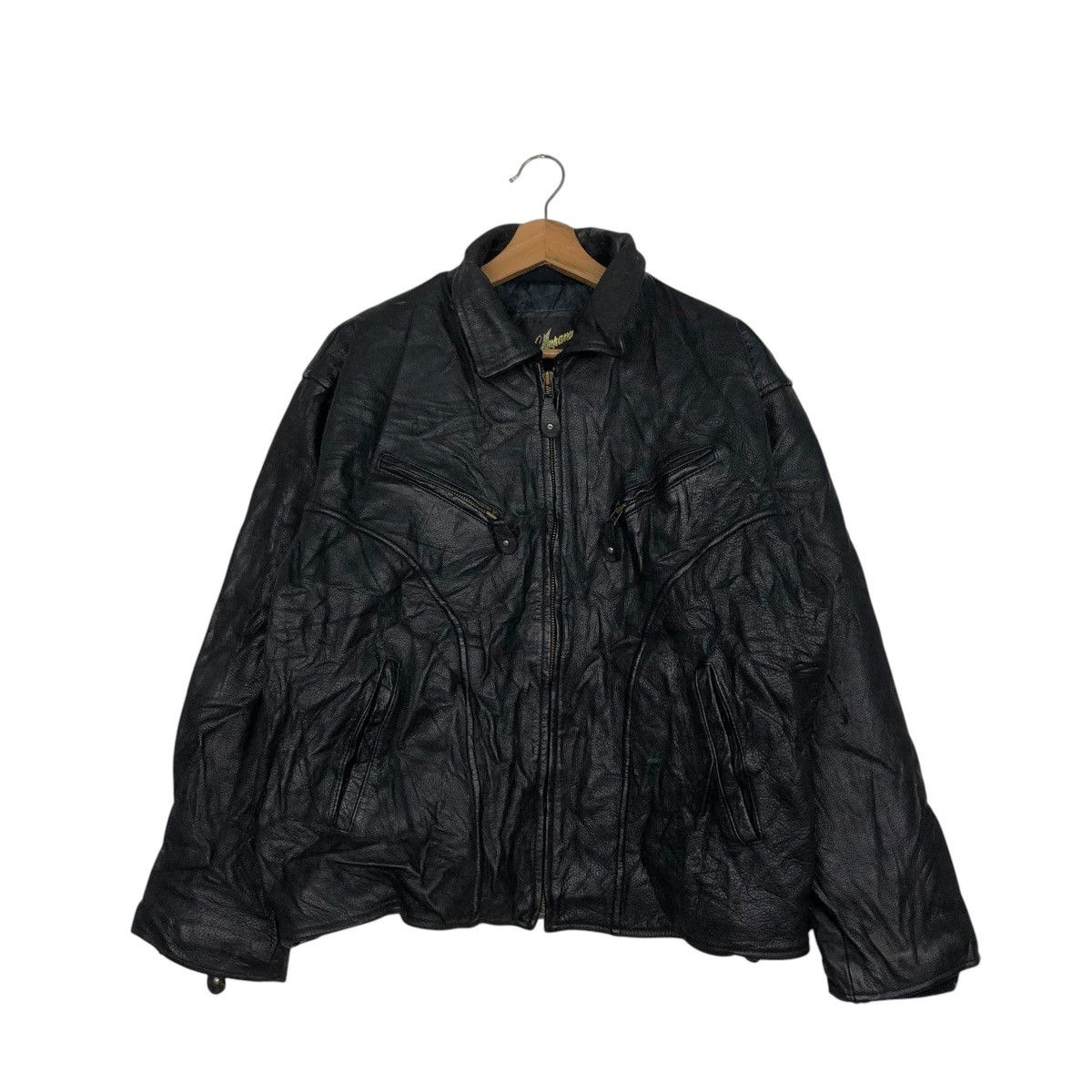 Edwin 🔥VINTAGE MOTORCYCLE RIDER LEATHER JACKET EDWIN COMPANY Size US L / EU 52-54 / 3 - 3 Thumbnail