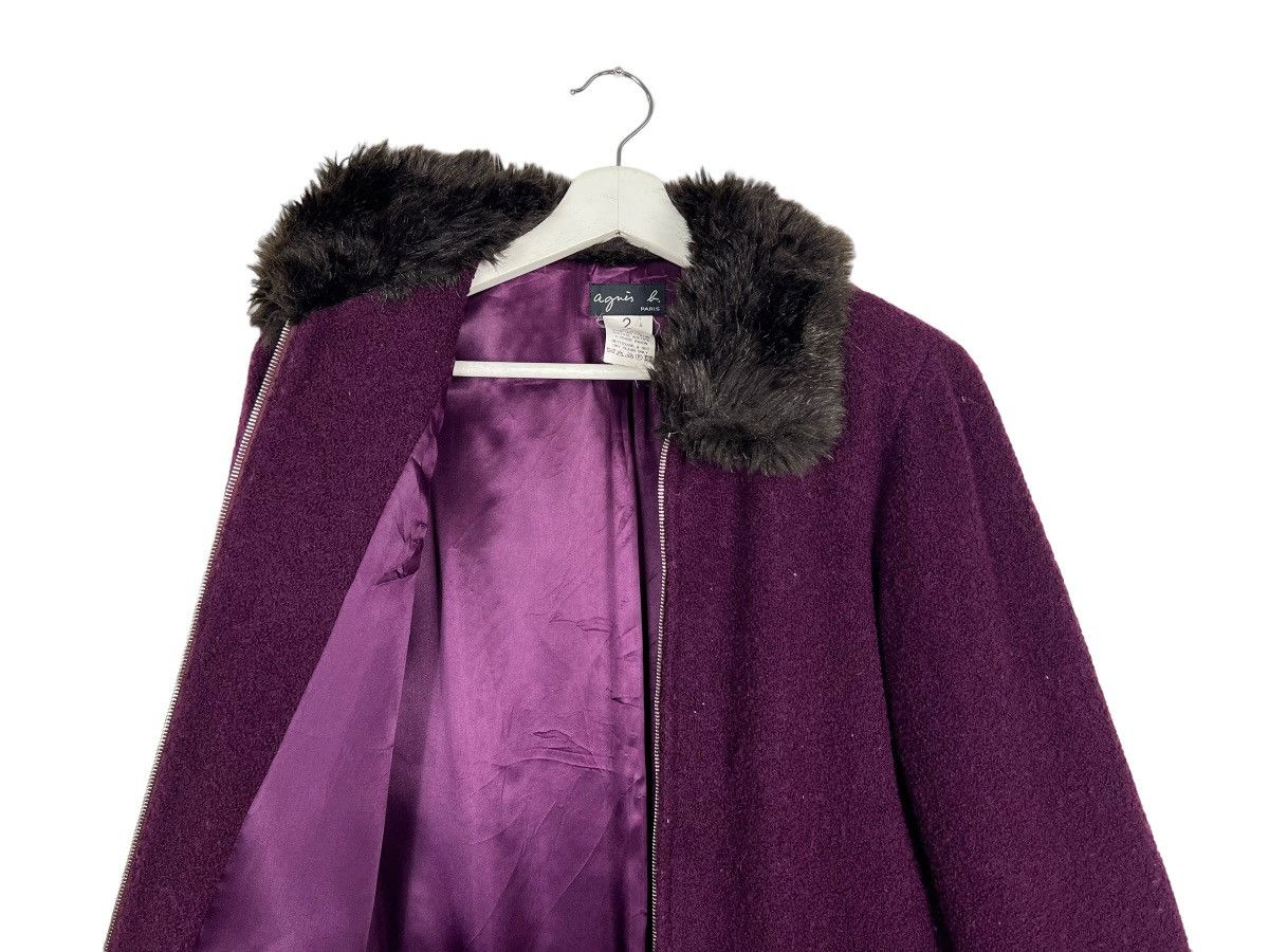 agnes b. 🔥 AGNES B FAUX FUR TRIM WOOL LONGCOAT Size M / US 6-8 / IT 42-44 - 10 Thumbnail