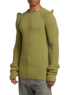 Rick Owens o1y0325 Cashmere Blend Crewneck Sweater in Green Size US M / EU 48-50 / 2 - 4 Thumbnail