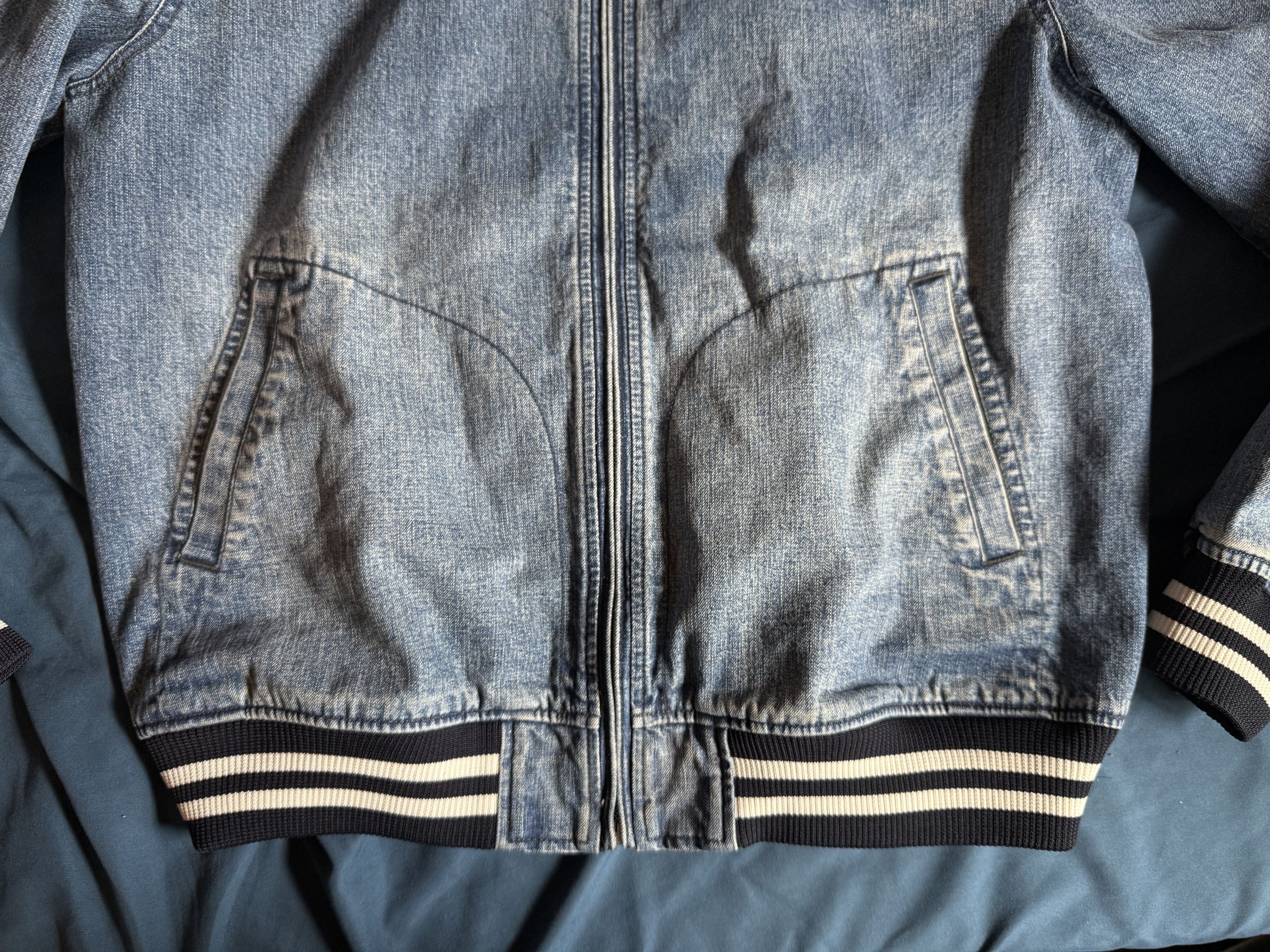 J.Crew J. Crew Denim Baseball Jacket Large $248 Size US L / EU 52-54 / 3 - 4 Thumbnail