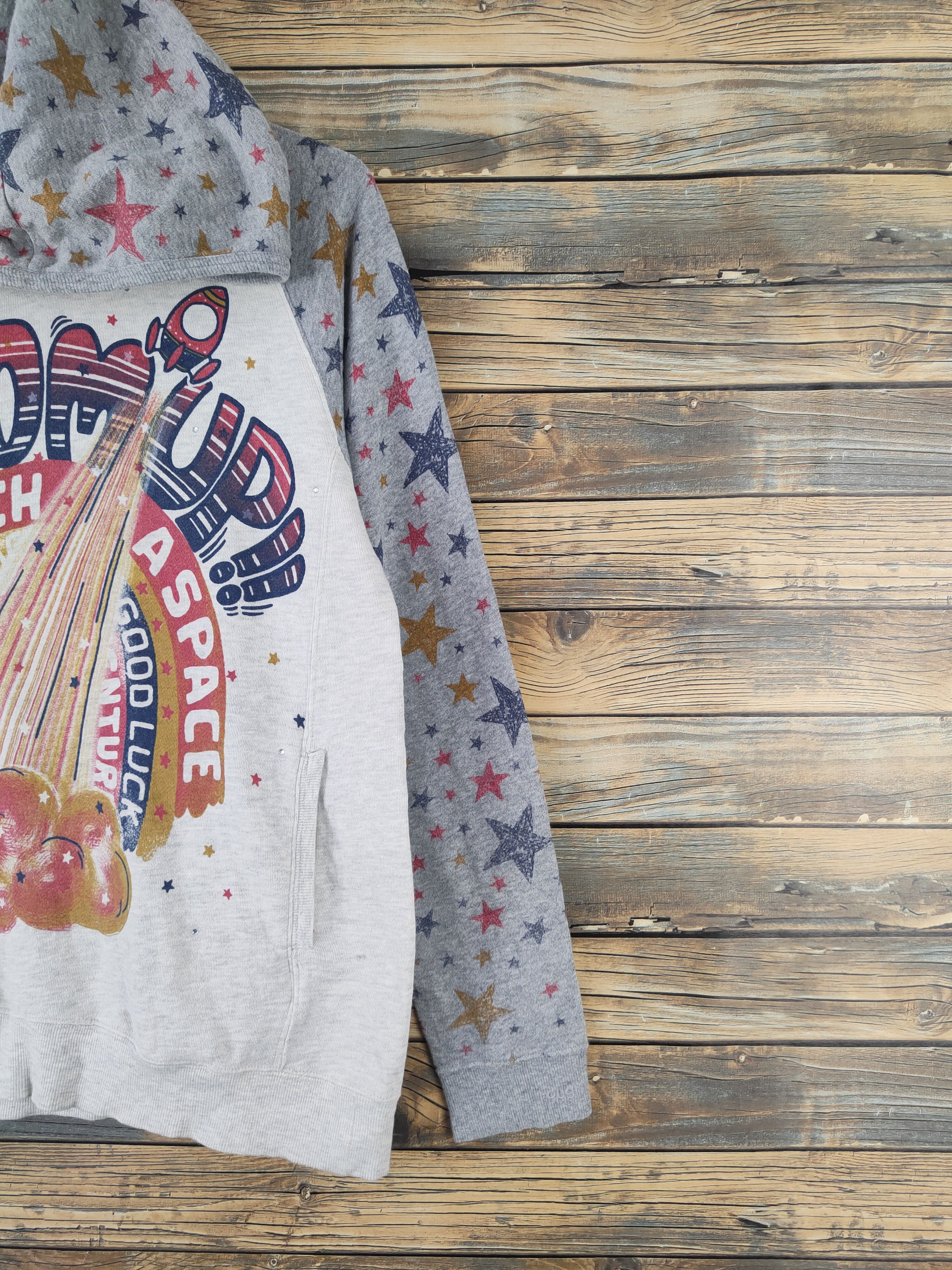 Japanese Brand DL Rough Gray Star Hoodie Sweatshirts# 2071 Size M / US 6-8 / IT 42-44 - 5 Thumbnail