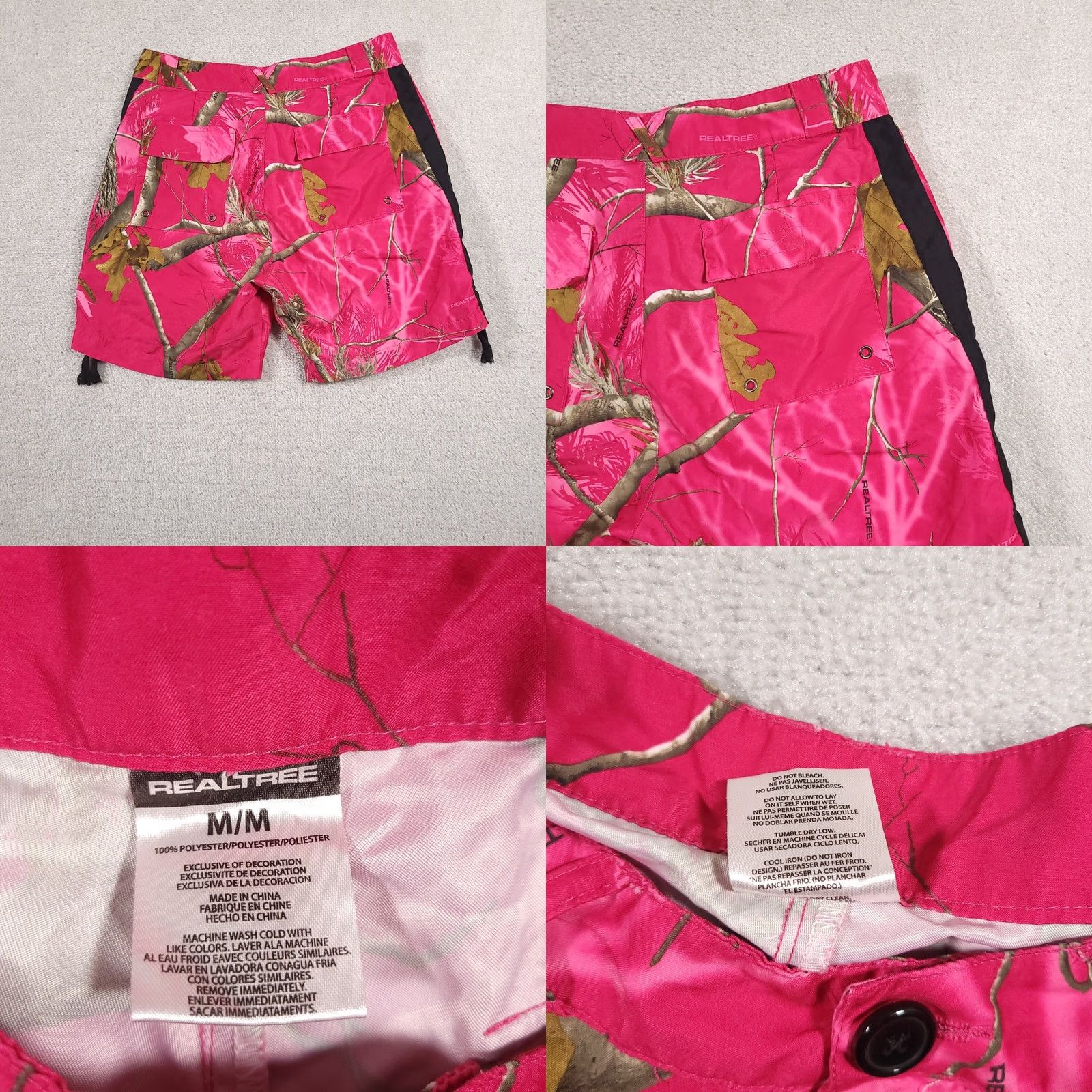 Realtree VINTAGE RealTree APC Camo Shorts Women’s Medium Pink Cargo Pocket Outdoors Moisture Wicking Size 32" / US 10 / IT 46 - 9 Thumbnail